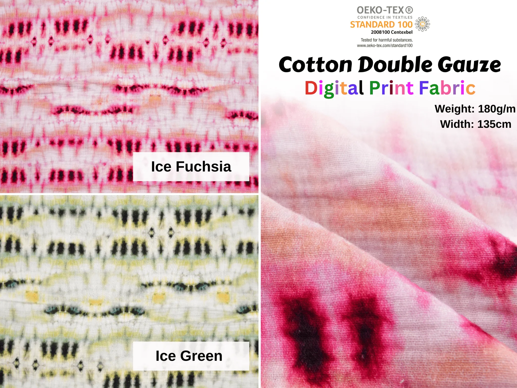 100% Cotton Double Gauze /Muslin Digital Prints Fabric -6570