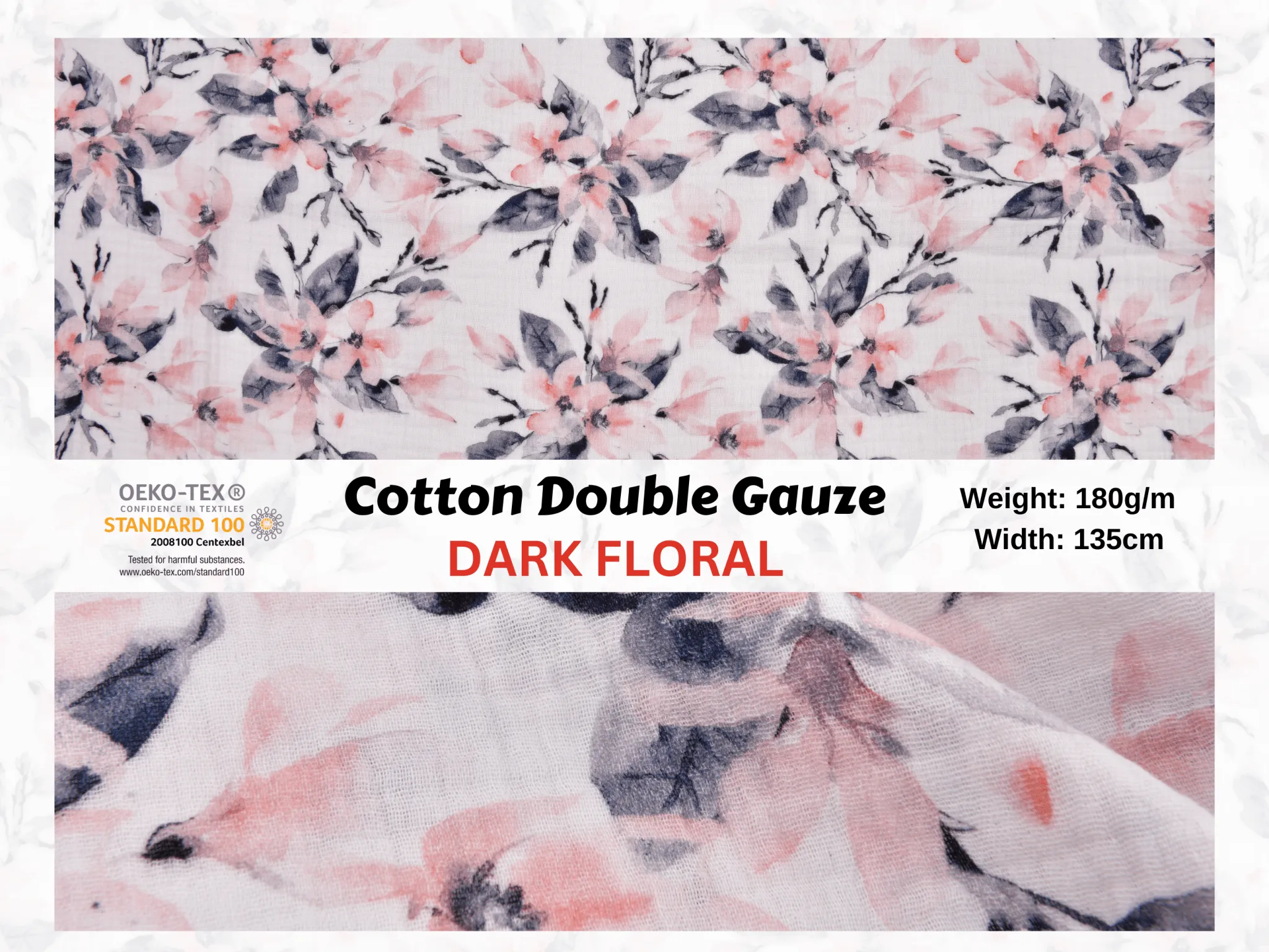 100% Cotton Double Gauze /Muslin Digital Prints Fabric -6570