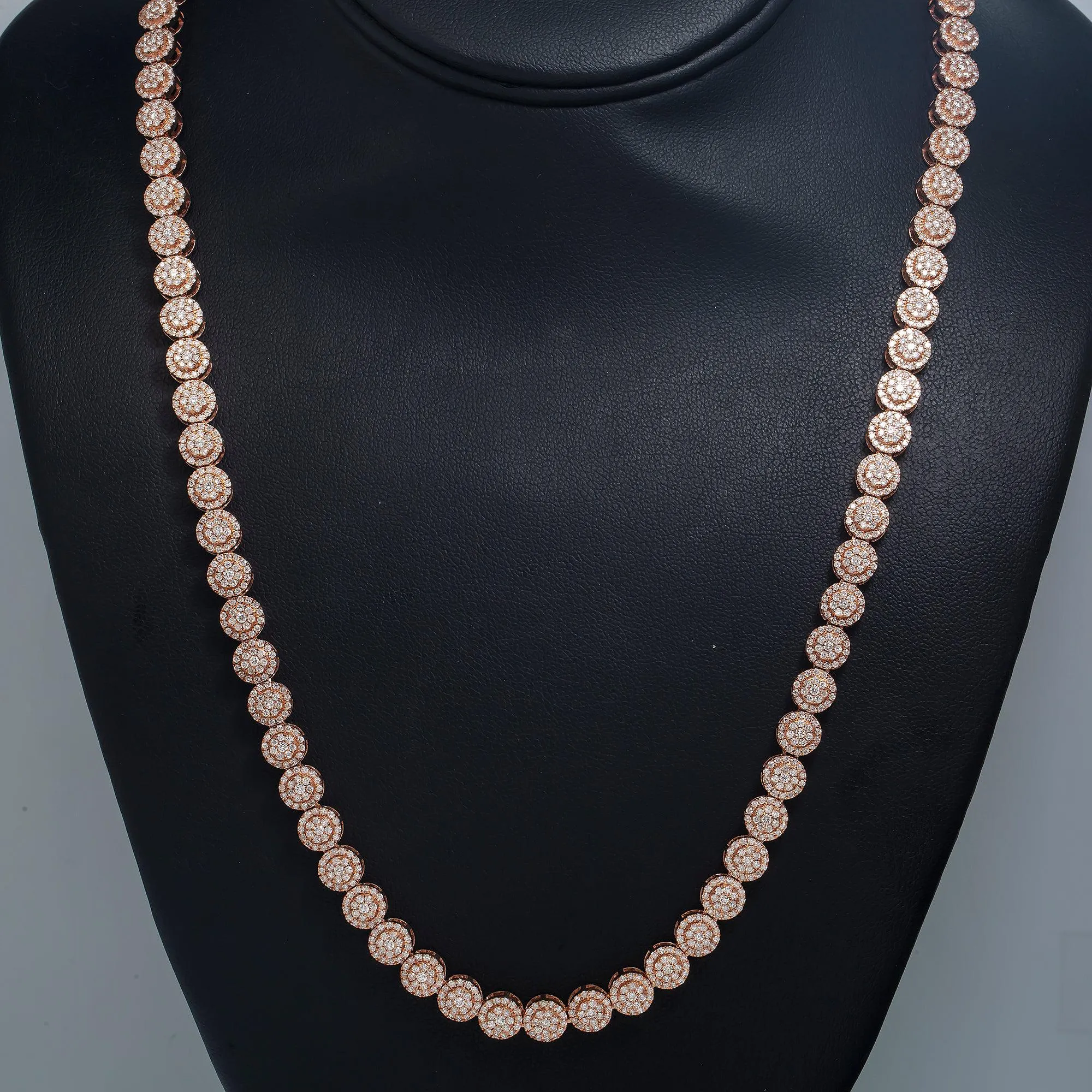 10K GOLD ROUND DIAMOND CHAIN 11.16 CT