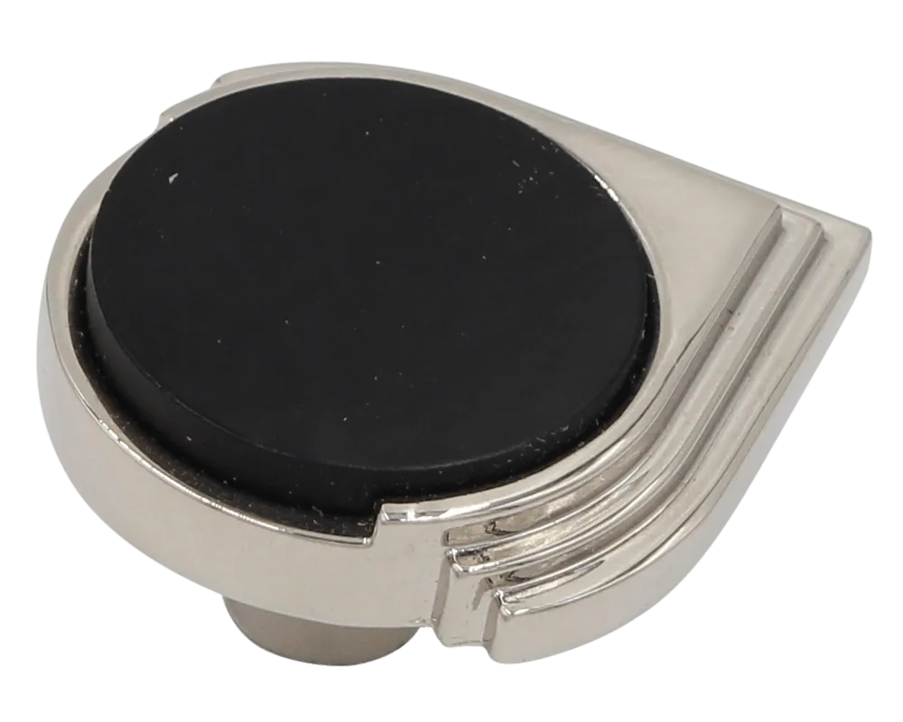 134 PN/MB Pointed Knob Polished Nickel/Black