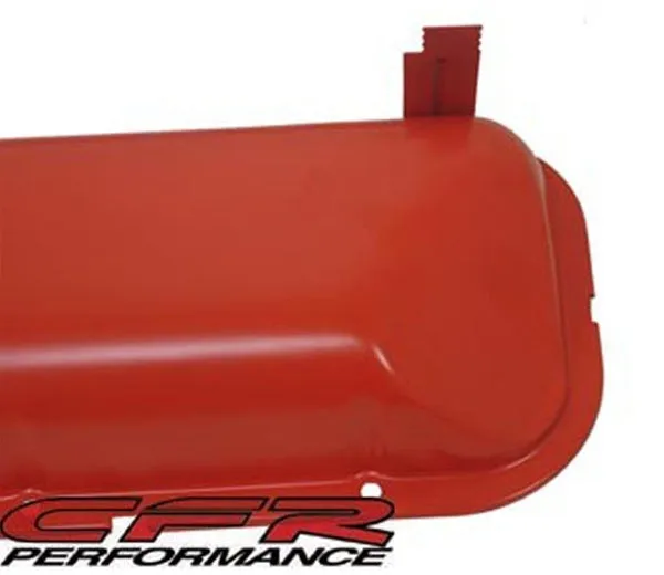 1965-72 CHEVY BIG BLOCK 396-427-454 SHORT OEM STYLE (RECESSED CORNER) STEEL VALVE COVERS - ORANGE