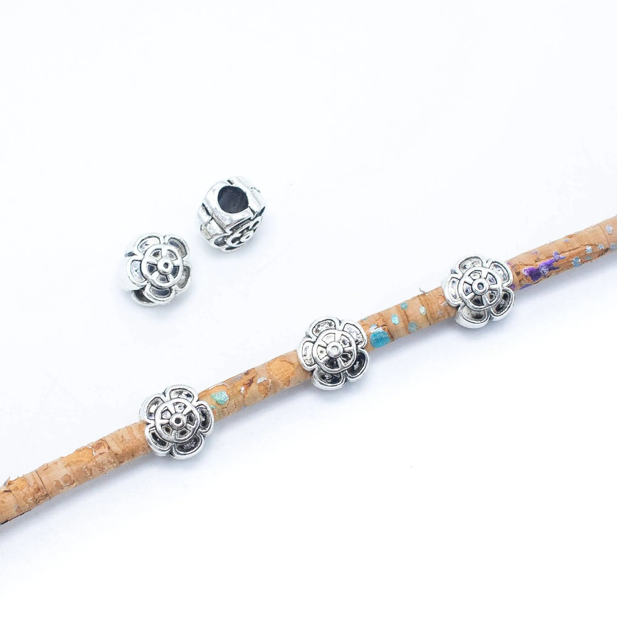 20PCS For 5mm leather antique silver  5mm round  Jewelry supply Findings Components- D-5-5-239