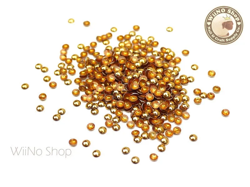 3mm Gold Round Dome Metal Studs - 100 pcs