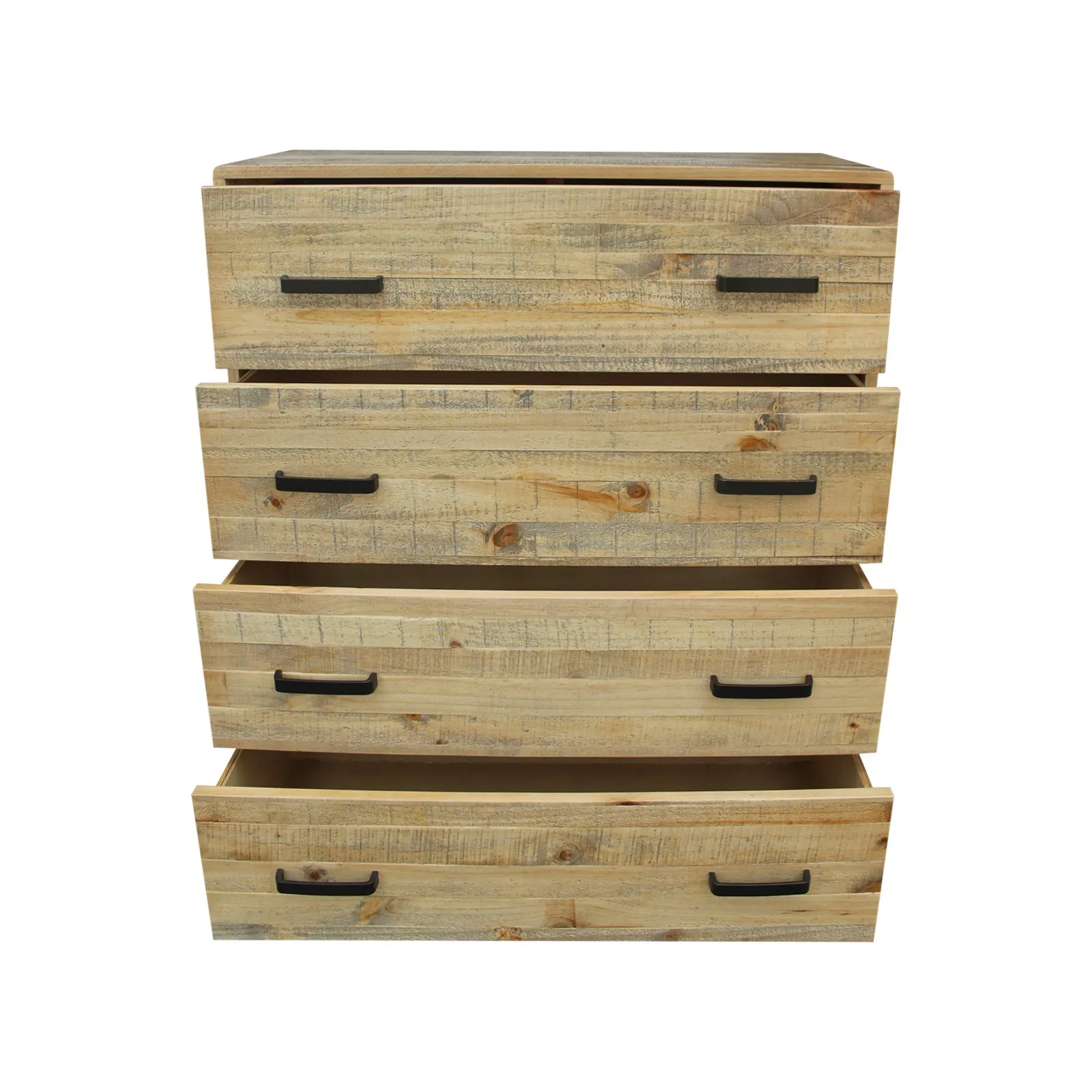 4 Piece Woodland Double Bedroom Suite Light Brown