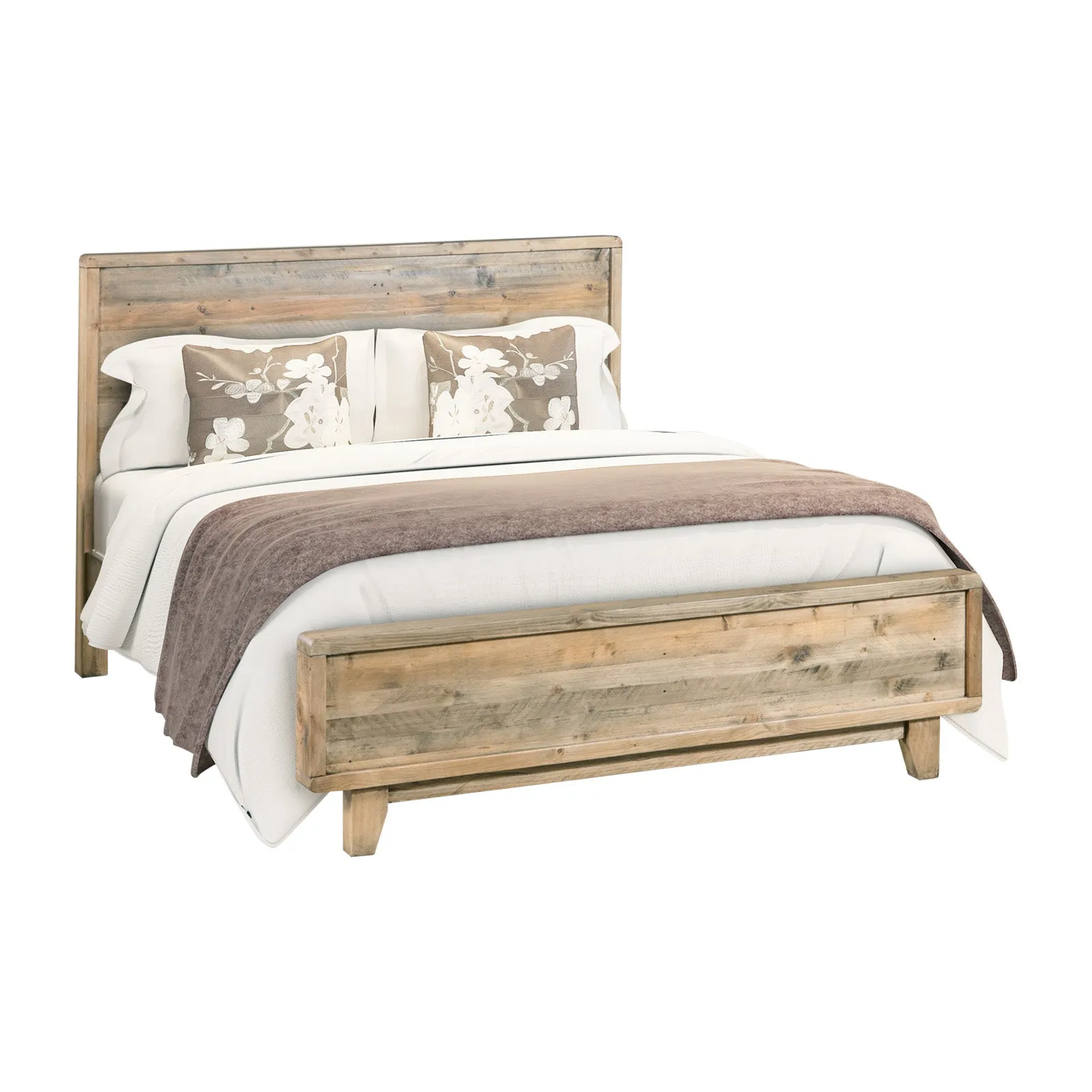 4 Piece Woodland Double Bedroom Suite Light Brown