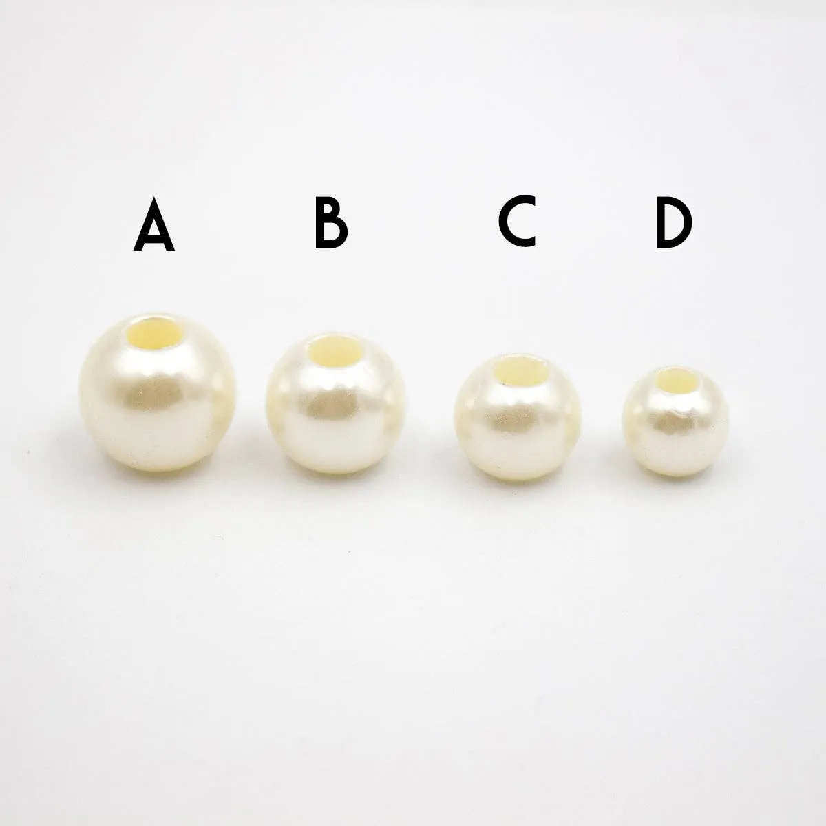 5pcs or 10pcs of White Beads , 4 Different Sizes colours for 5mm and 4mm cord D-5-5-143