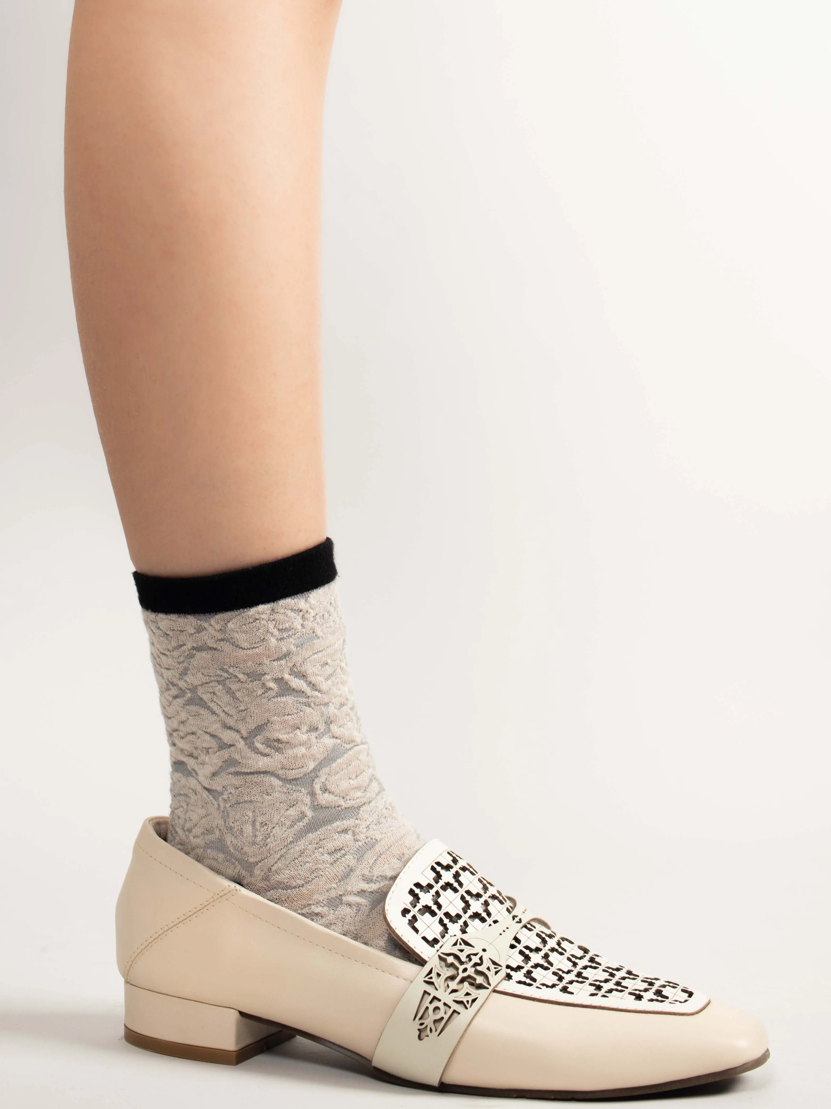Almond-Toe Laser-Cut Loafers