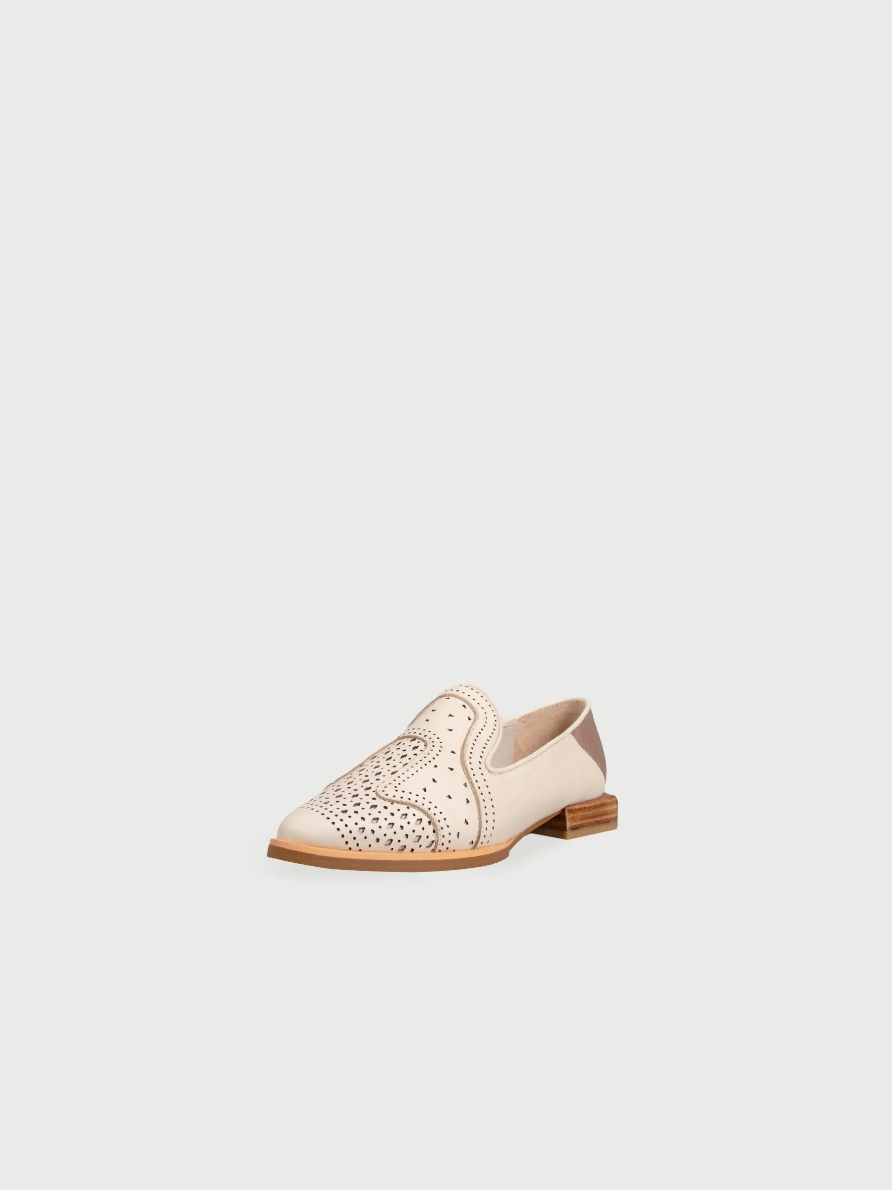 Almond-Toe Laser-Cut Oxfords