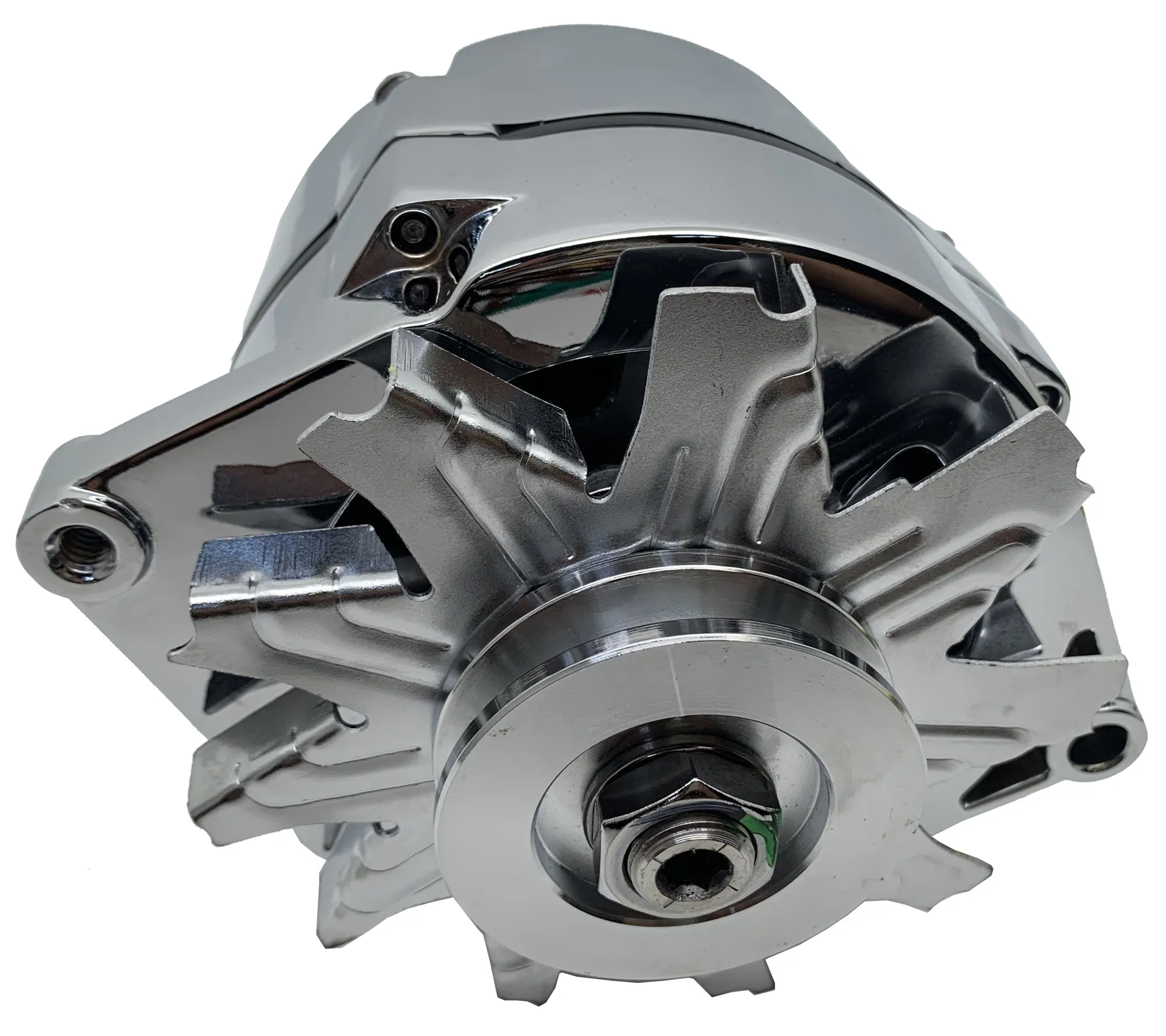 ALUMINUM BRAND NEW GM 10DN CASE STYLE 1961-1984 CHEVY-GM ALTERNATOR 100 AMP 1 WIRE INTERNAL - CHROME