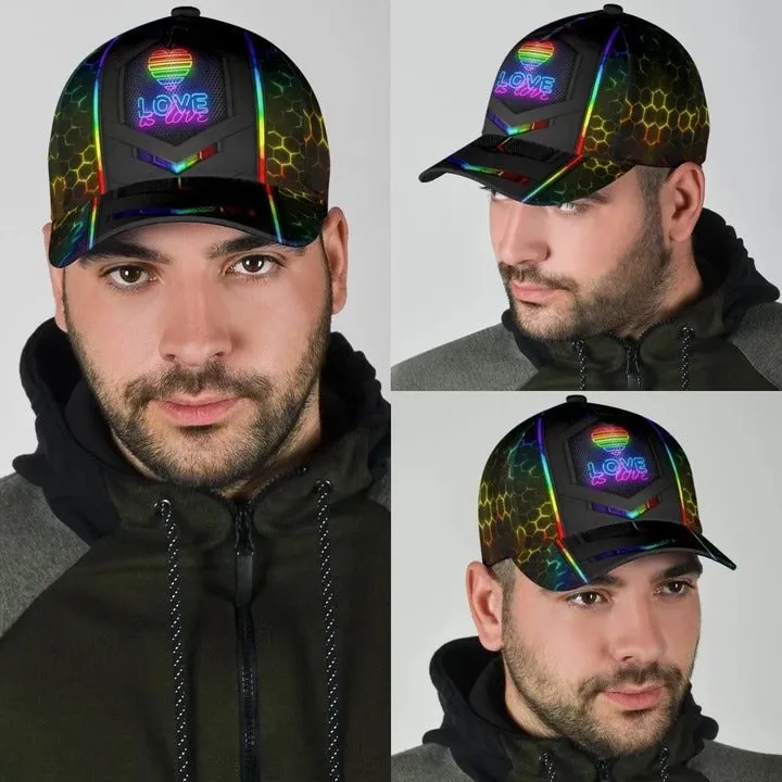 Bekind All Over Printing Baseball Cap For Gaymer, Love Is Never Wrong LGBT 3D Baseball Cap Hat