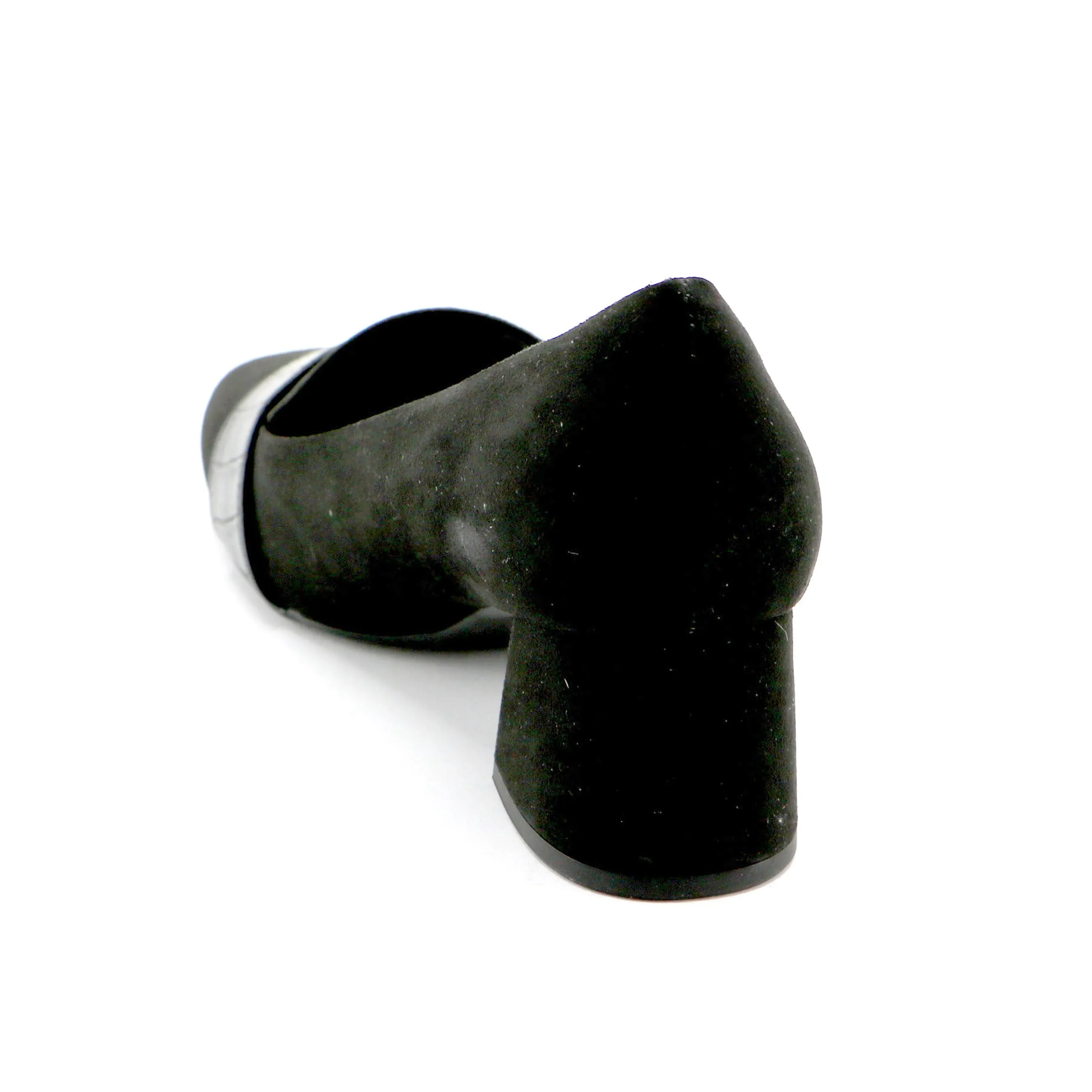 Black Microfiber Croco Pumps (151.008)