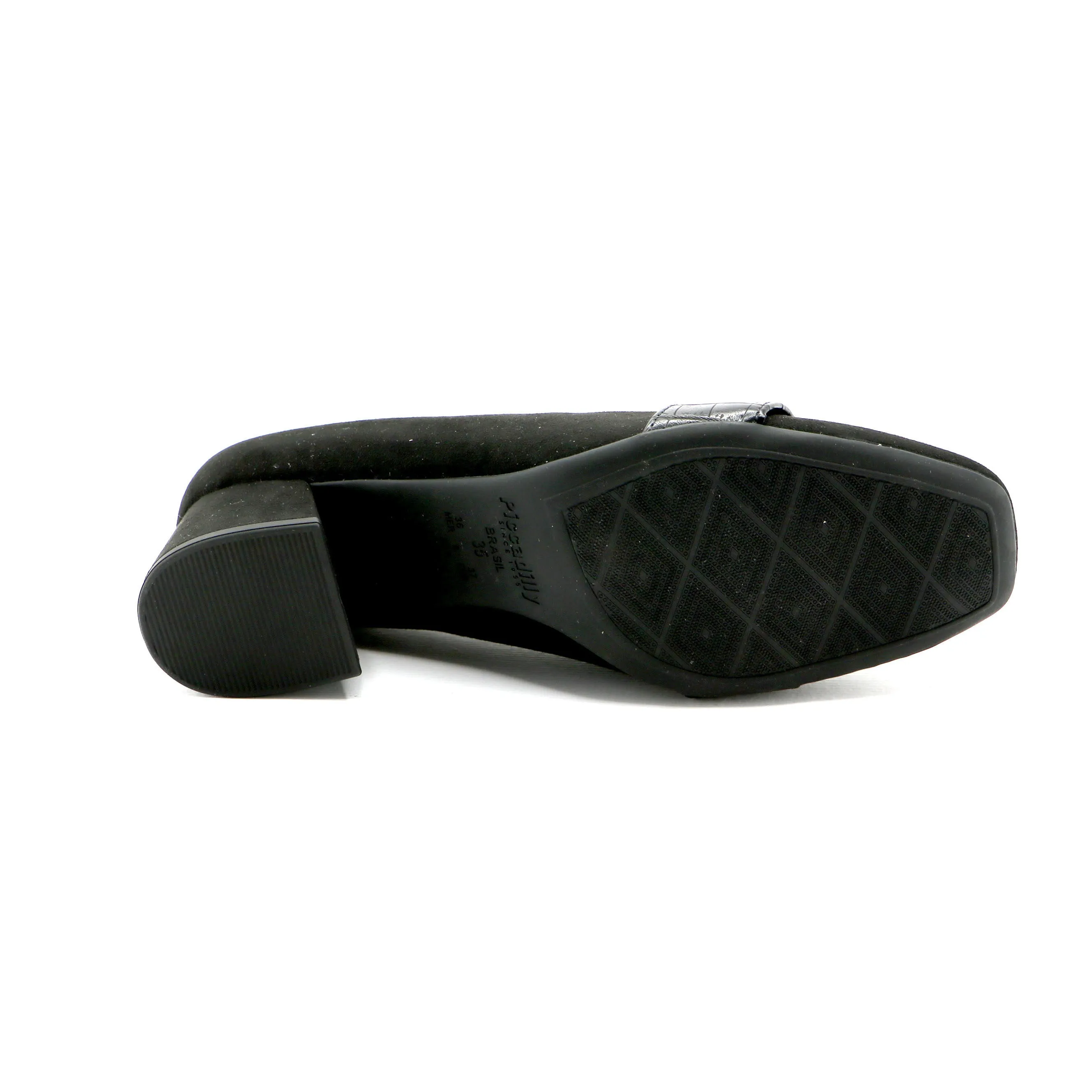Black Microfiber Croco Pumps (151.008)