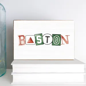 Boston Decorative Wooden Block