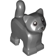 Cat, Baby Kitten, Standing with Black Mouth, Nose, and Eyes with Pupils Pattern