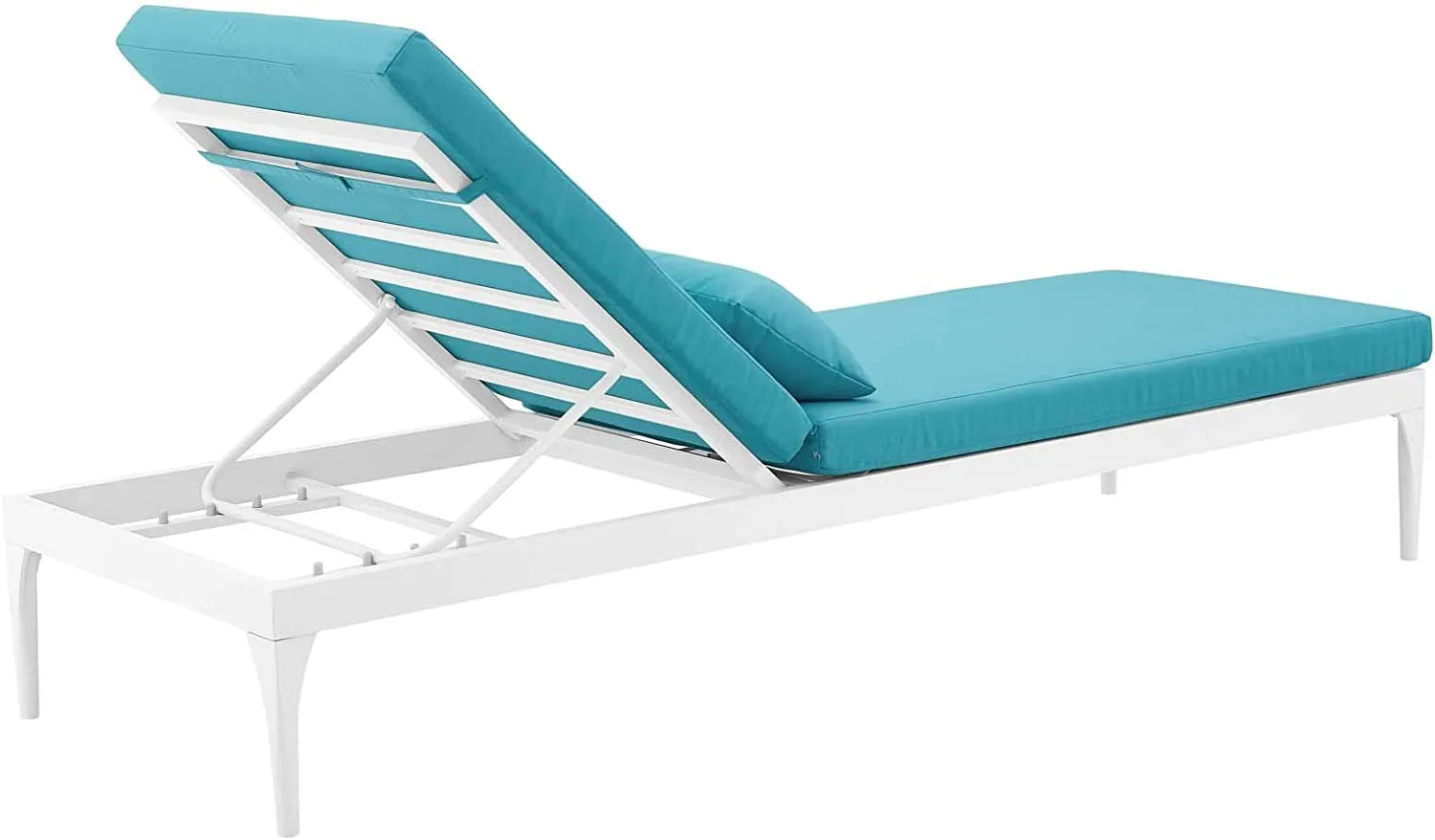 Clay Outdoor Swimming Poolside Lounger (White   Sky Blue )