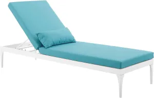 Clay Outdoor Swimming Poolside Lounger (White   Sky Blue )