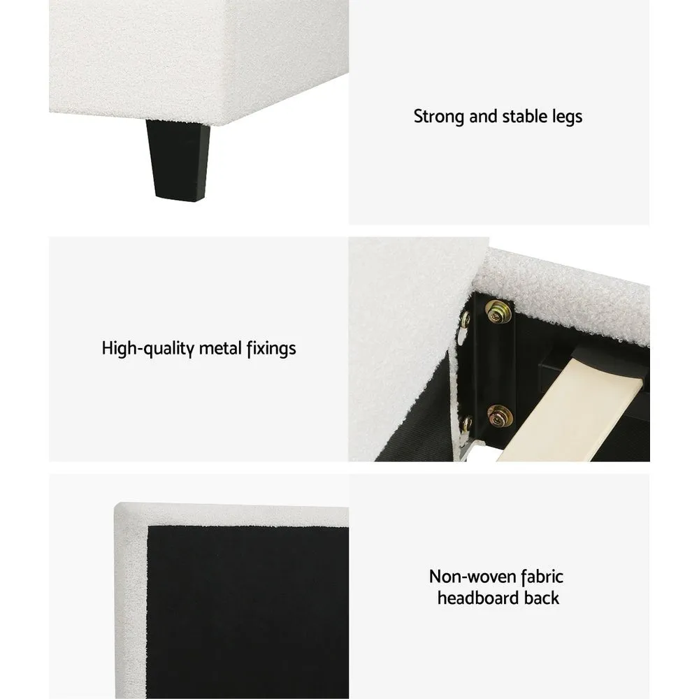Coogee Single Bed Frame Cuddly White Bouclé