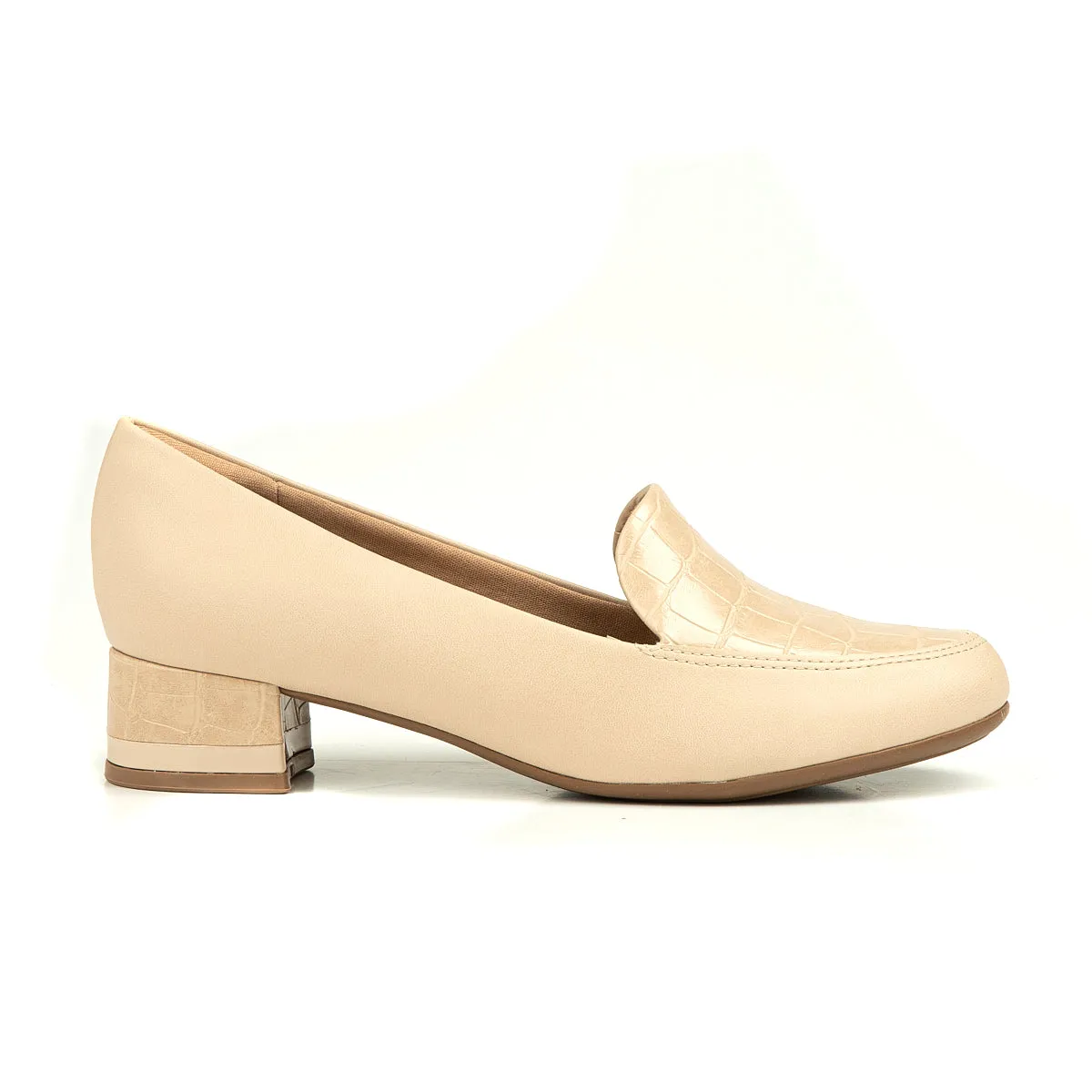Cream Croco Pumps for Women (140.105)