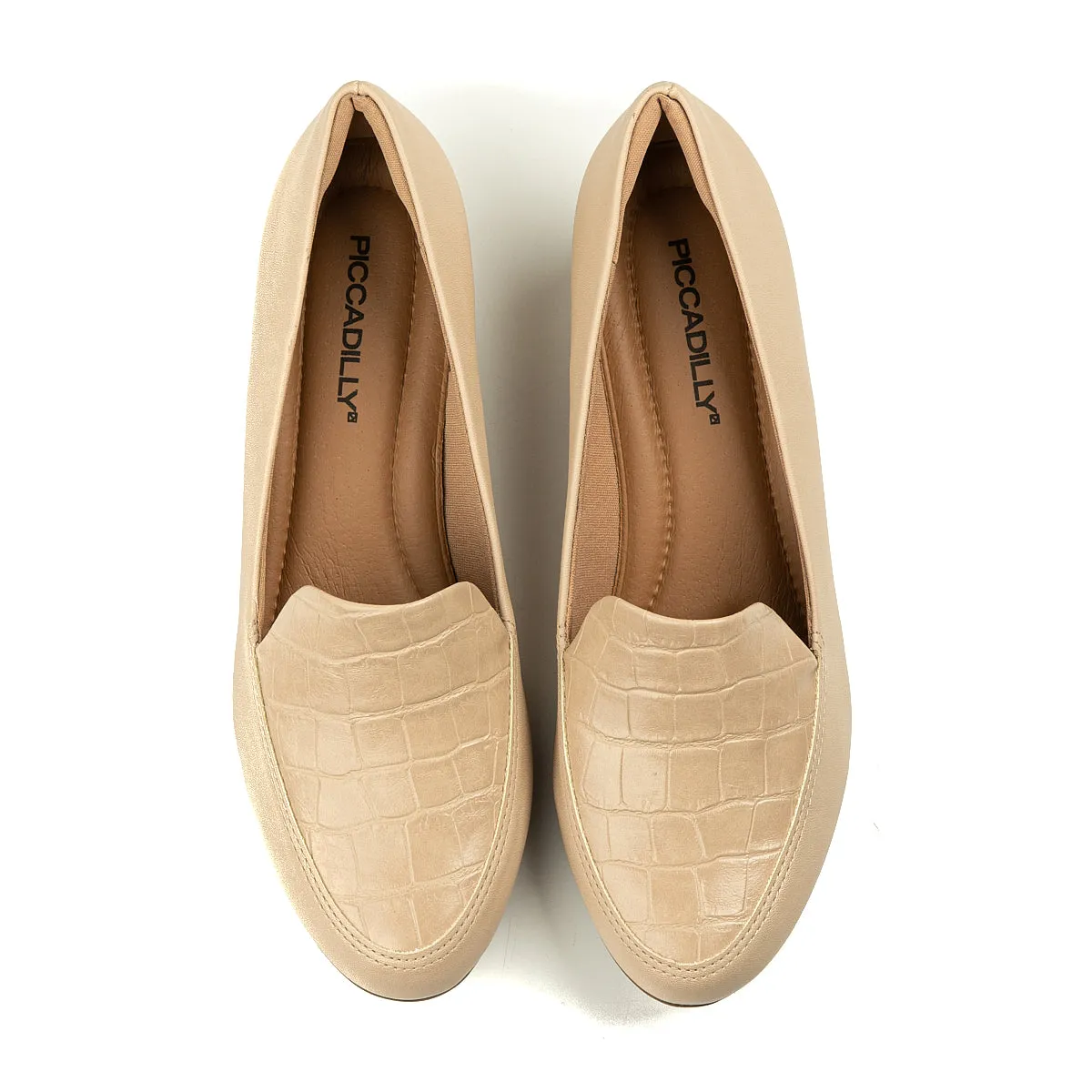 Cream Croco Pumps for Women (140.105)