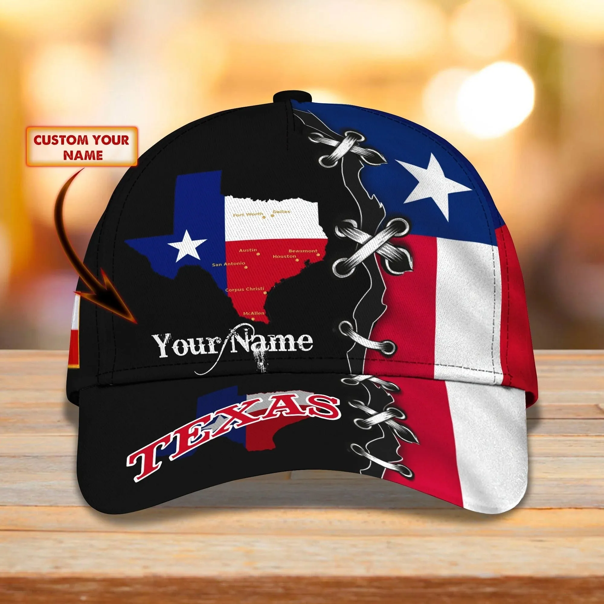 Custom 3D All Over Print Texas Roots Cap Hat, Eagle Texas Classic Cap, Baseball Texas Caps
