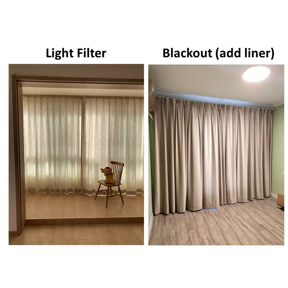 Custom Made Window Roman Shade Curtains Drapery Upholstery Plain Herringbone Cotton Linen Textile Fabric