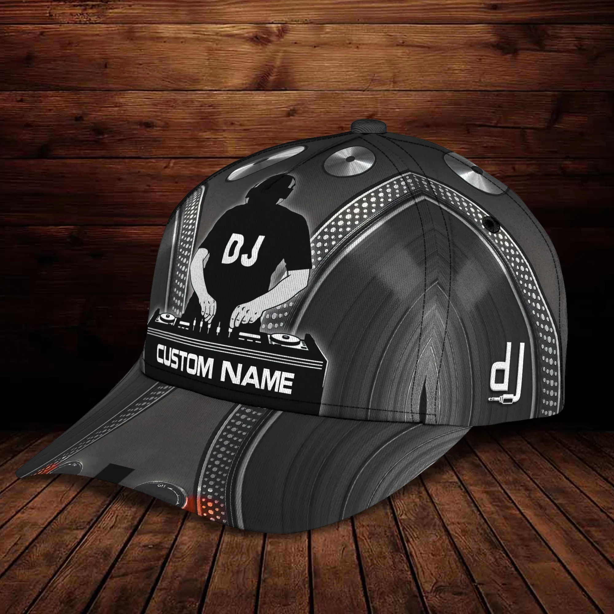 Custom With Name Black Cap Hat For Dj Men, Dj Classic Cap, Women Dj Cap Hat, Disc Jockey Cap Hat