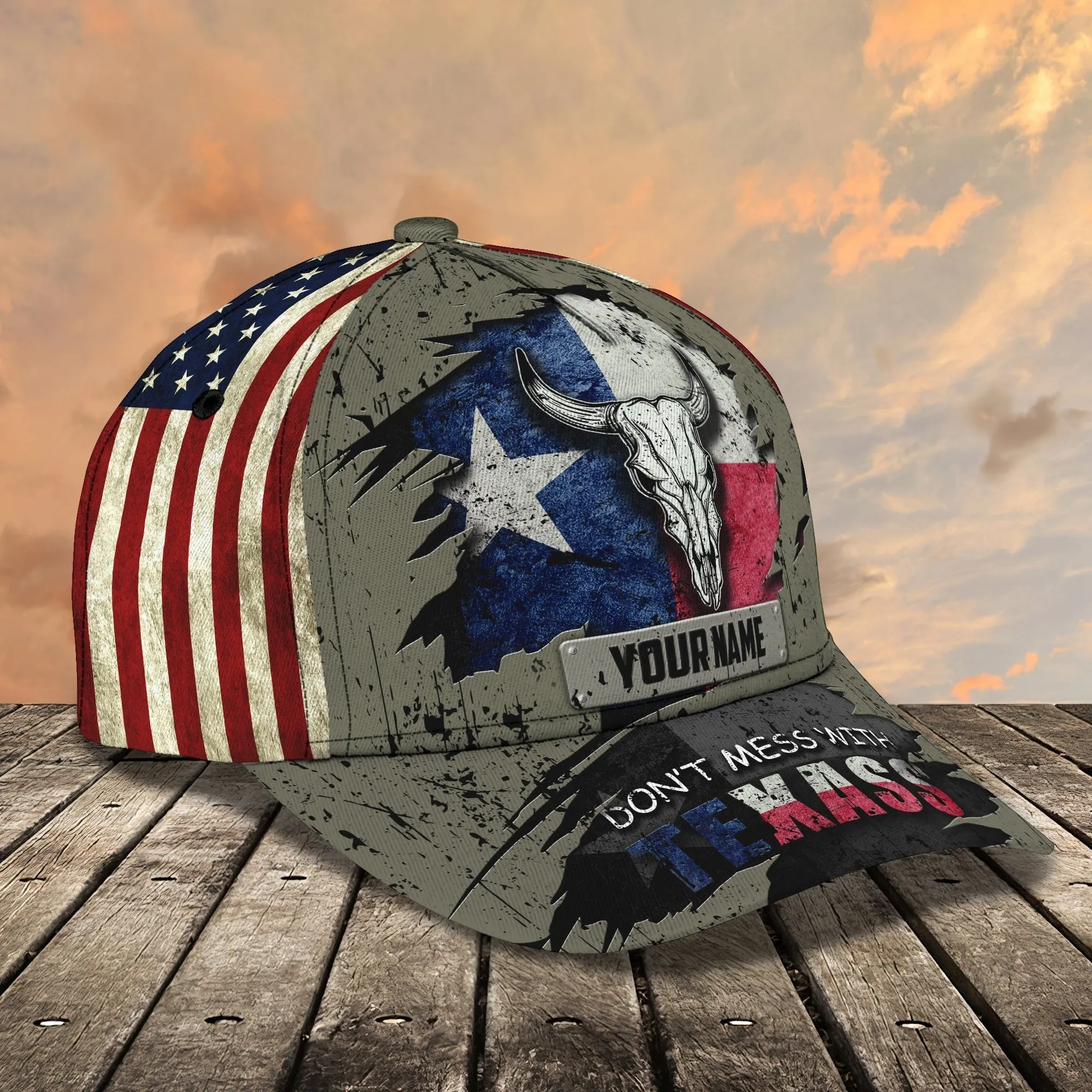 Custom With Name Texas Baseball Cap Hat, American Support Texas 3D Cap Hat, Eagle Texas Cap Hat