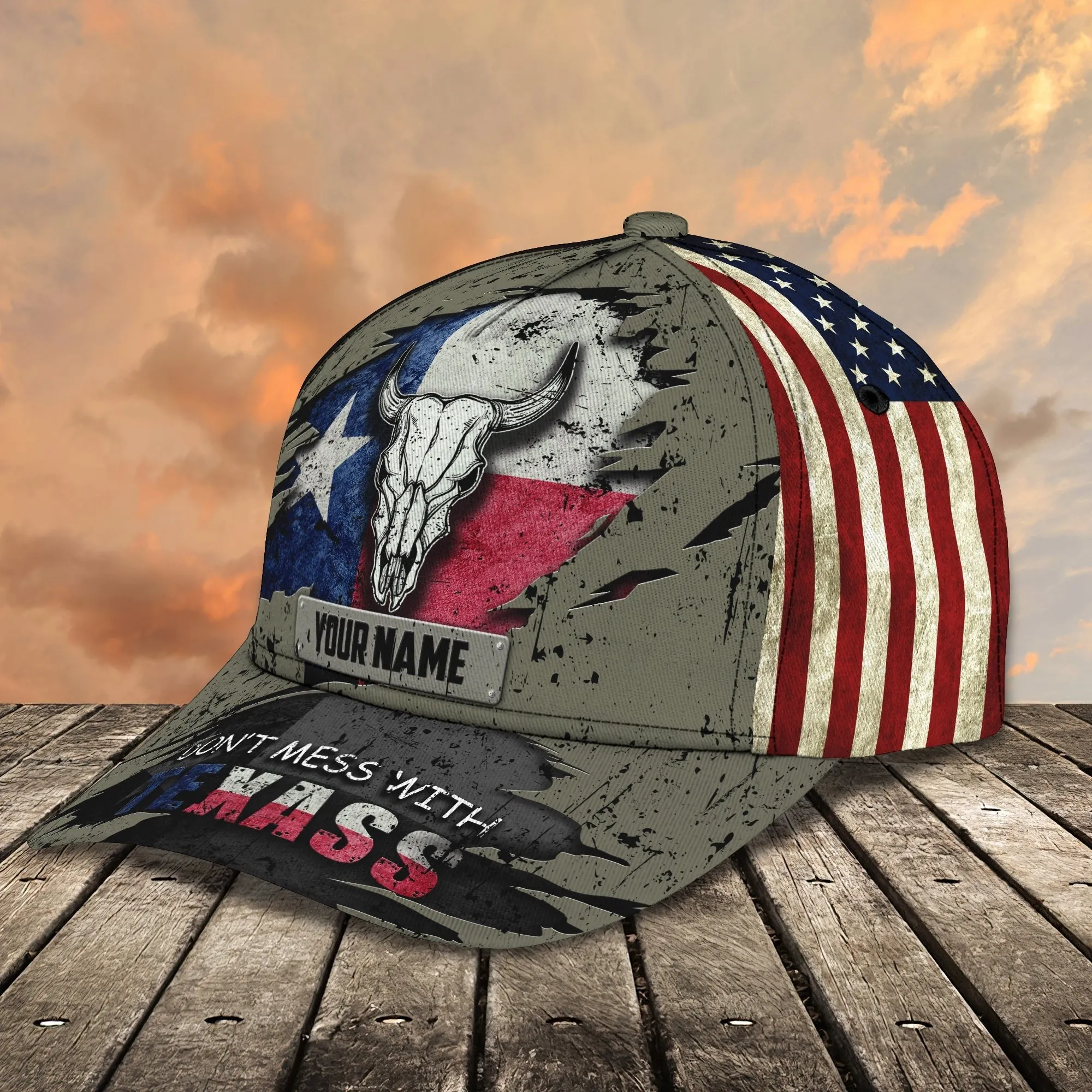 Custom With Name Texas Baseball Cap Hat, American Support Texas 3D Cap Hat, Eagle Texas Cap Hat