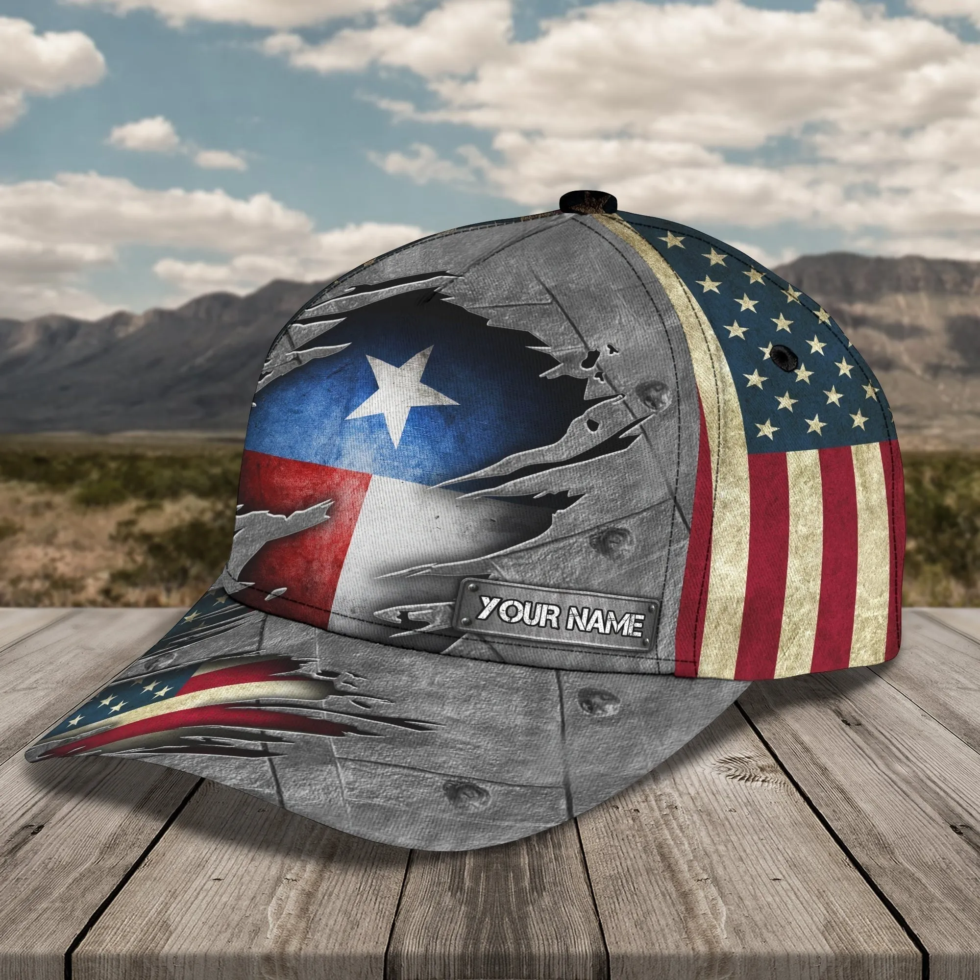 Custom With Name Texas Baseball Cap Hat, American Support Texas 3D Cap Hat, Eagle Texas Cap Hat