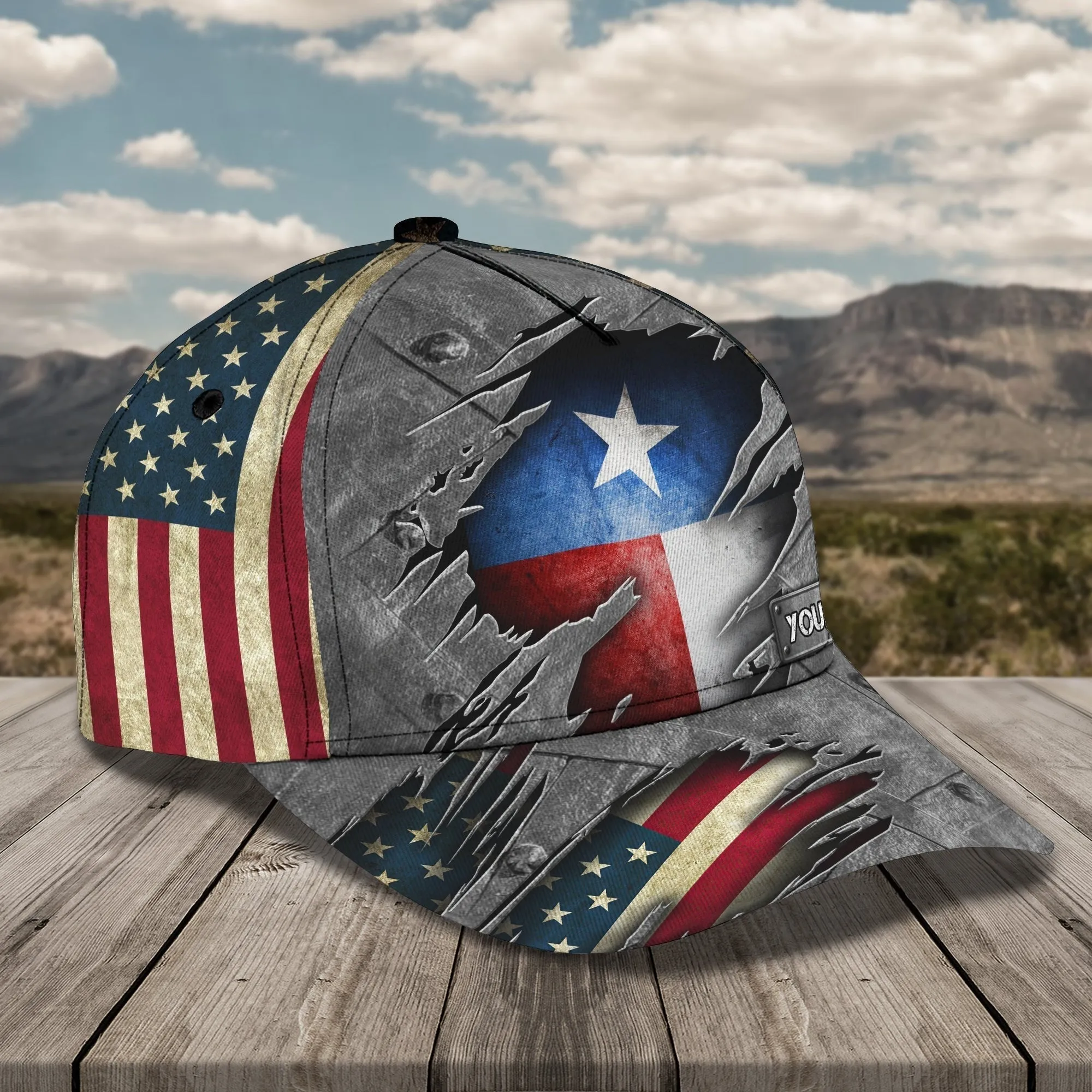 Custom With Name Texas Baseball Cap Hat, American Support Texas 3D Cap Hat, Eagle Texas Cap Hat