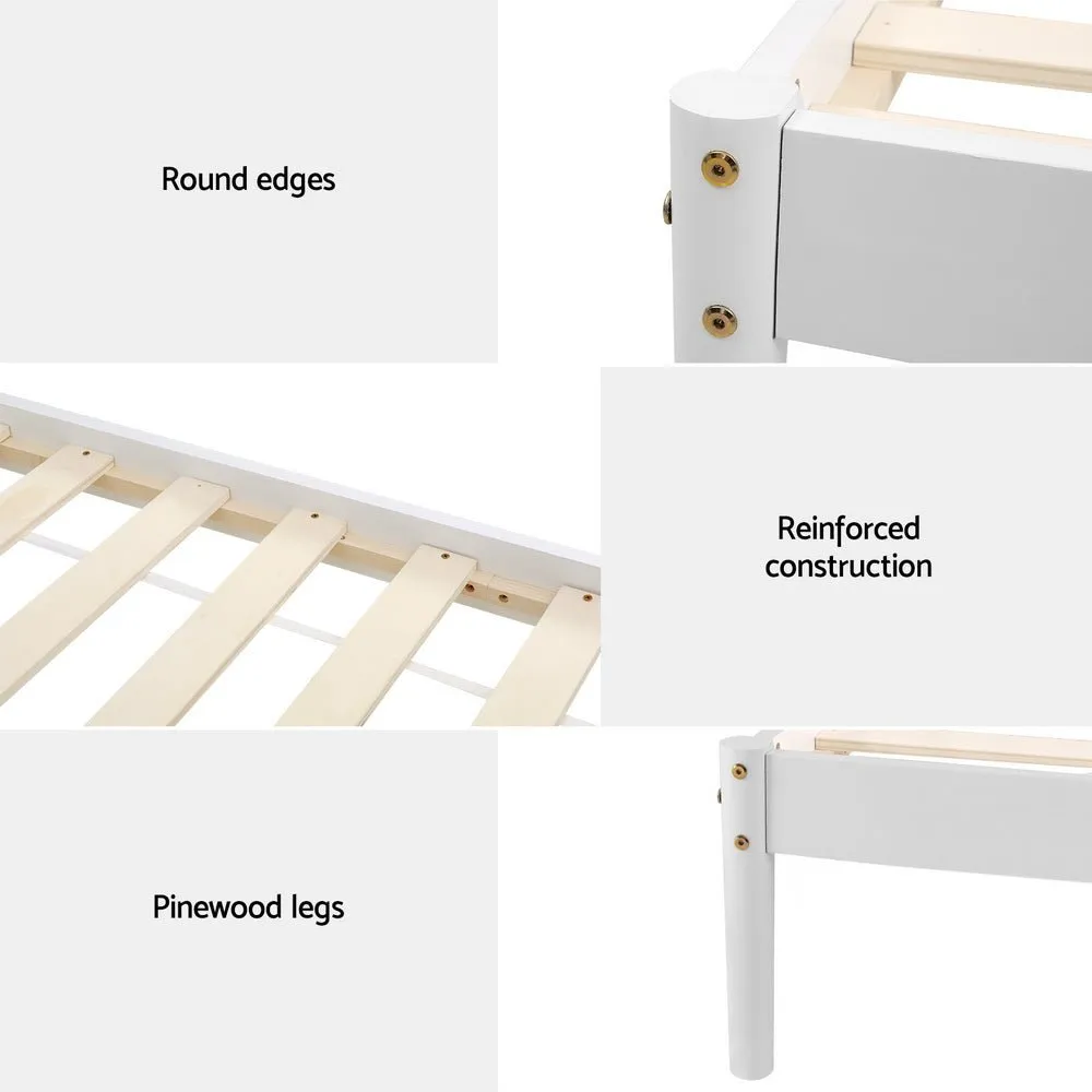 Daly Single Wooden Bed Frame White