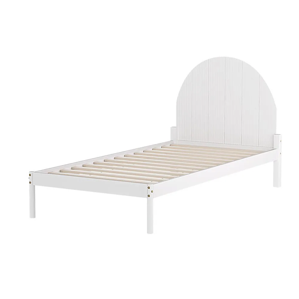 Daly Single Wooden Bed Frame White