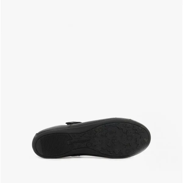 DANIELLE Girls Leather Touch Fasten Pumps Black