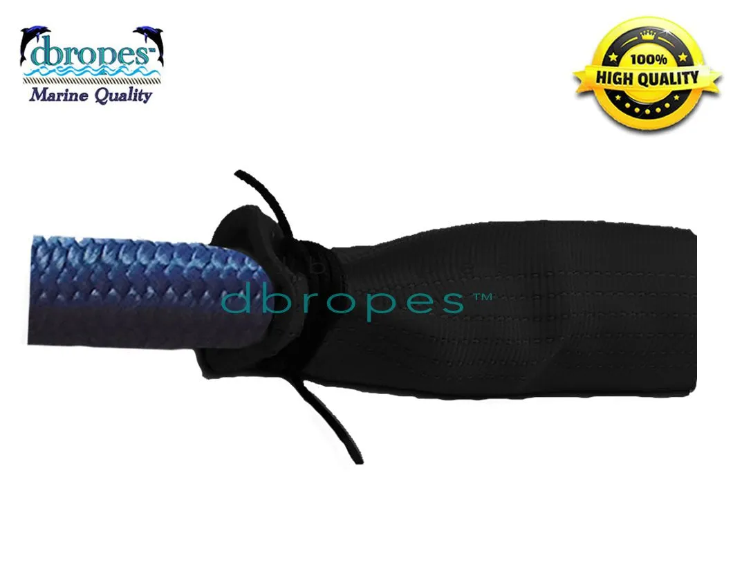 DBROPES 5/8" x 8' Double Braid Mooring Pendant Line 100% Nylon High Quality Rope with Stainless Steel Thimble and Chafe Guard.
