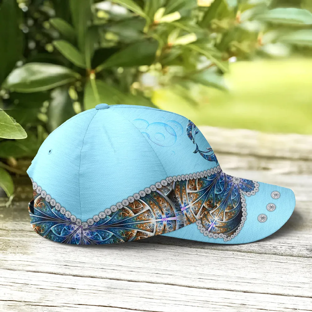 Dolphin Ocean Theme Jewel Print Style Baseball Cap Coolspod