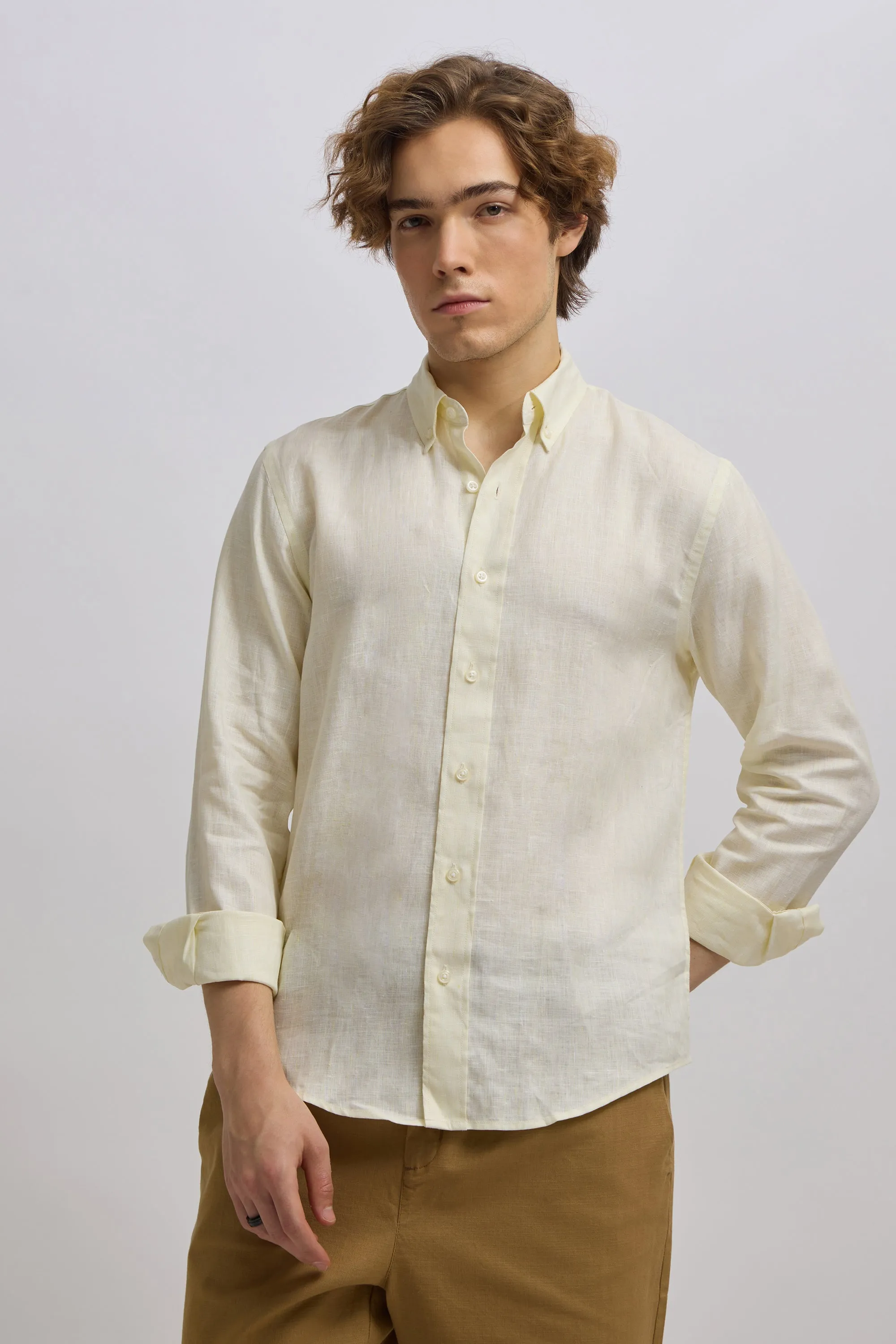 Epica - Premium 100% Linen Full Sleeve Shirt -Cream