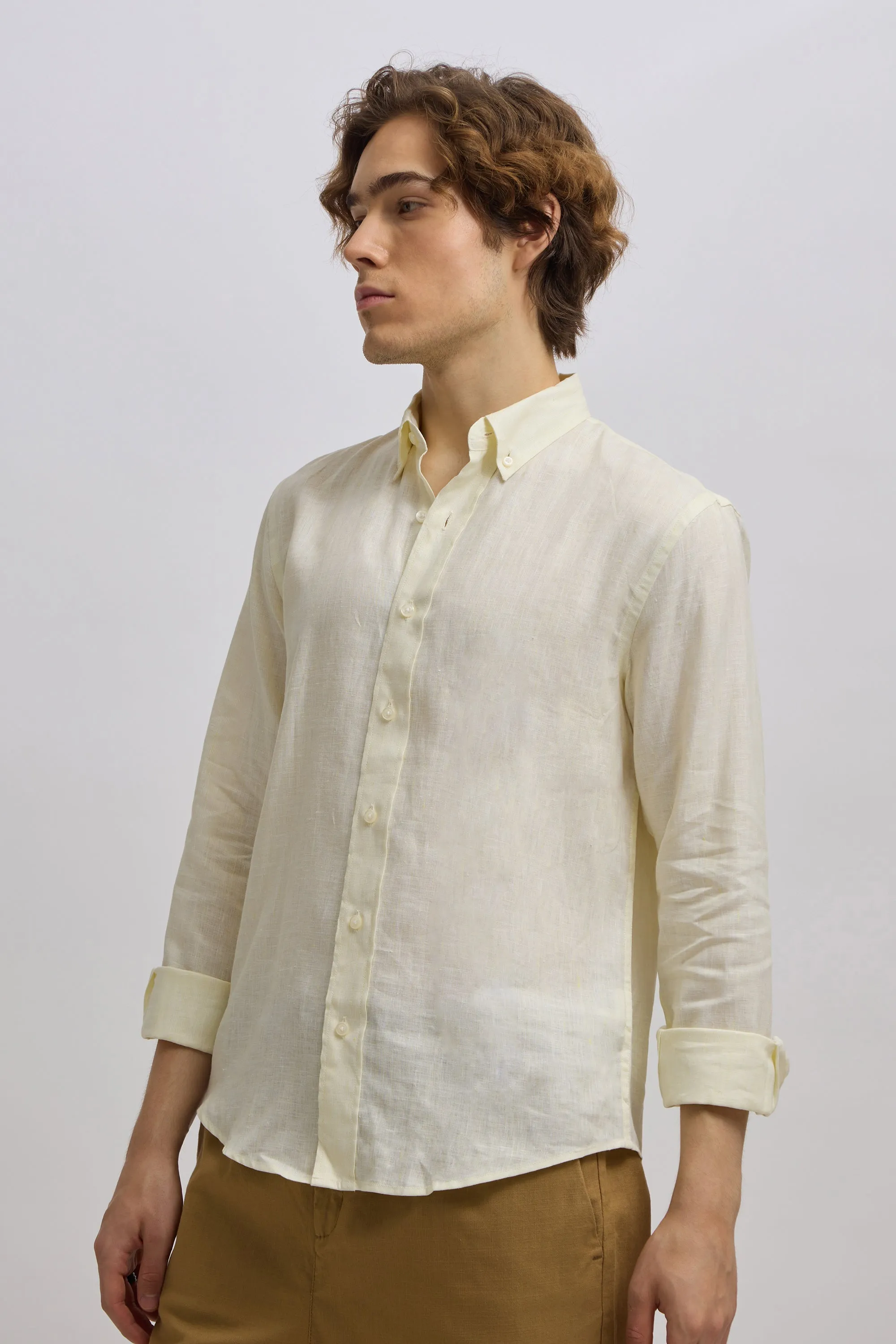Epica - Premium 100% Linen Full Sleeve Shirt -Cream