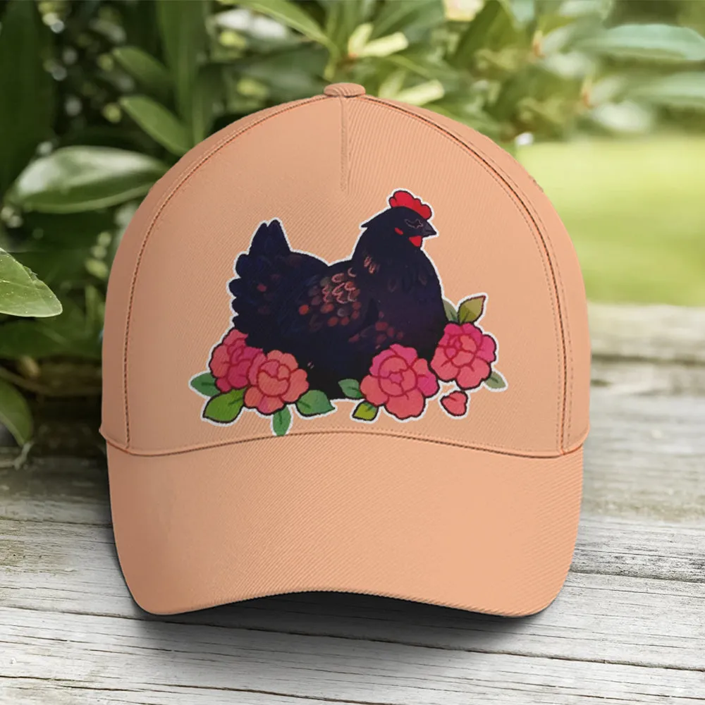 Funny Chicken Countryside Orange Baseball Cap Coolspod