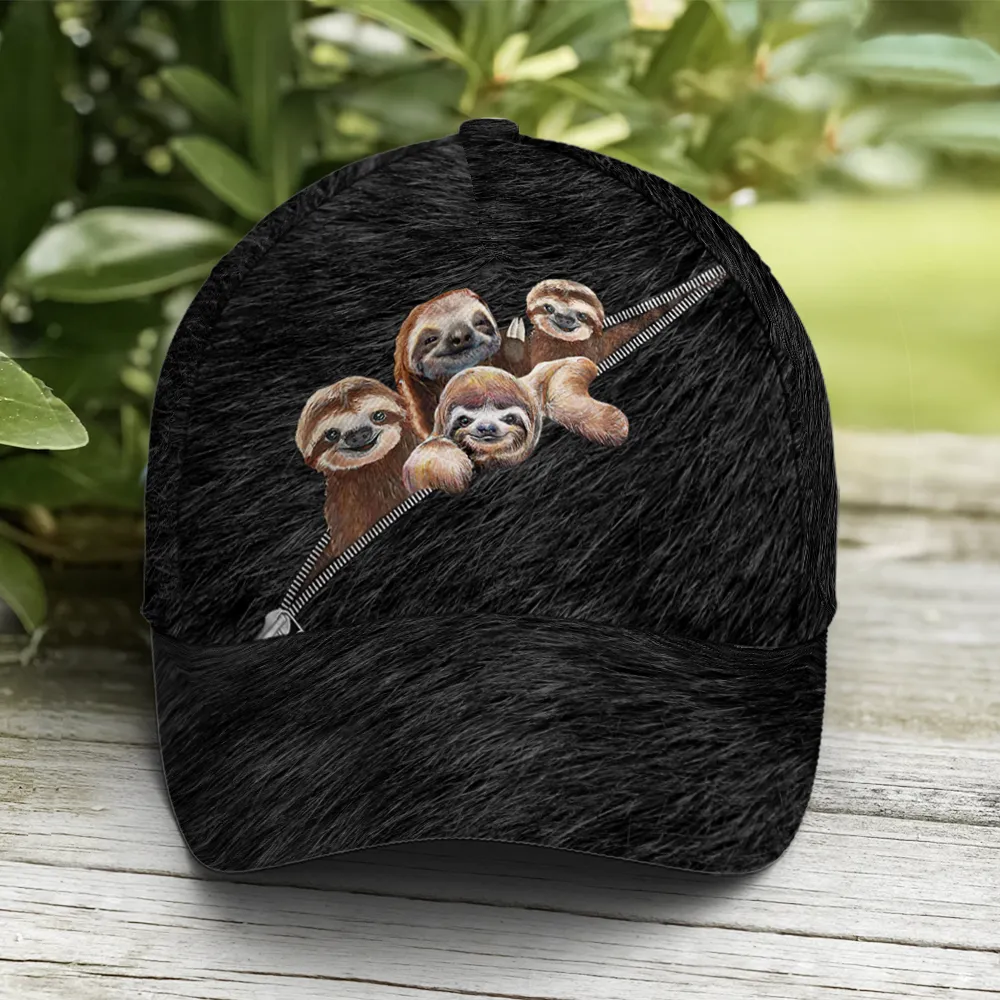 Funny Sloths Black Hair Style Baseball Cap Coolspod