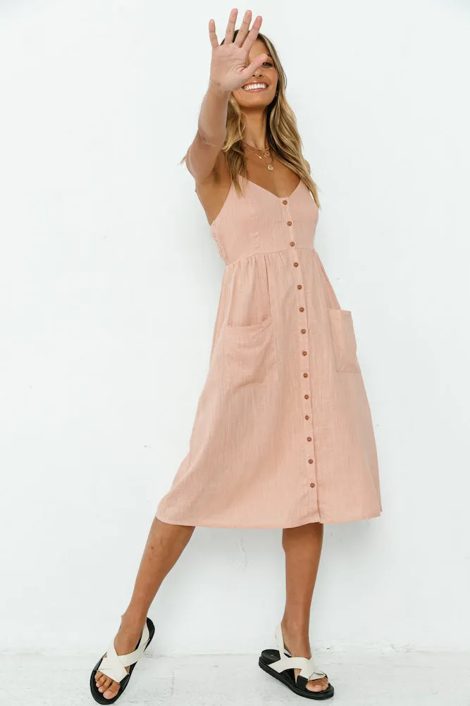 Heart Of Gold Midi Dress Blush