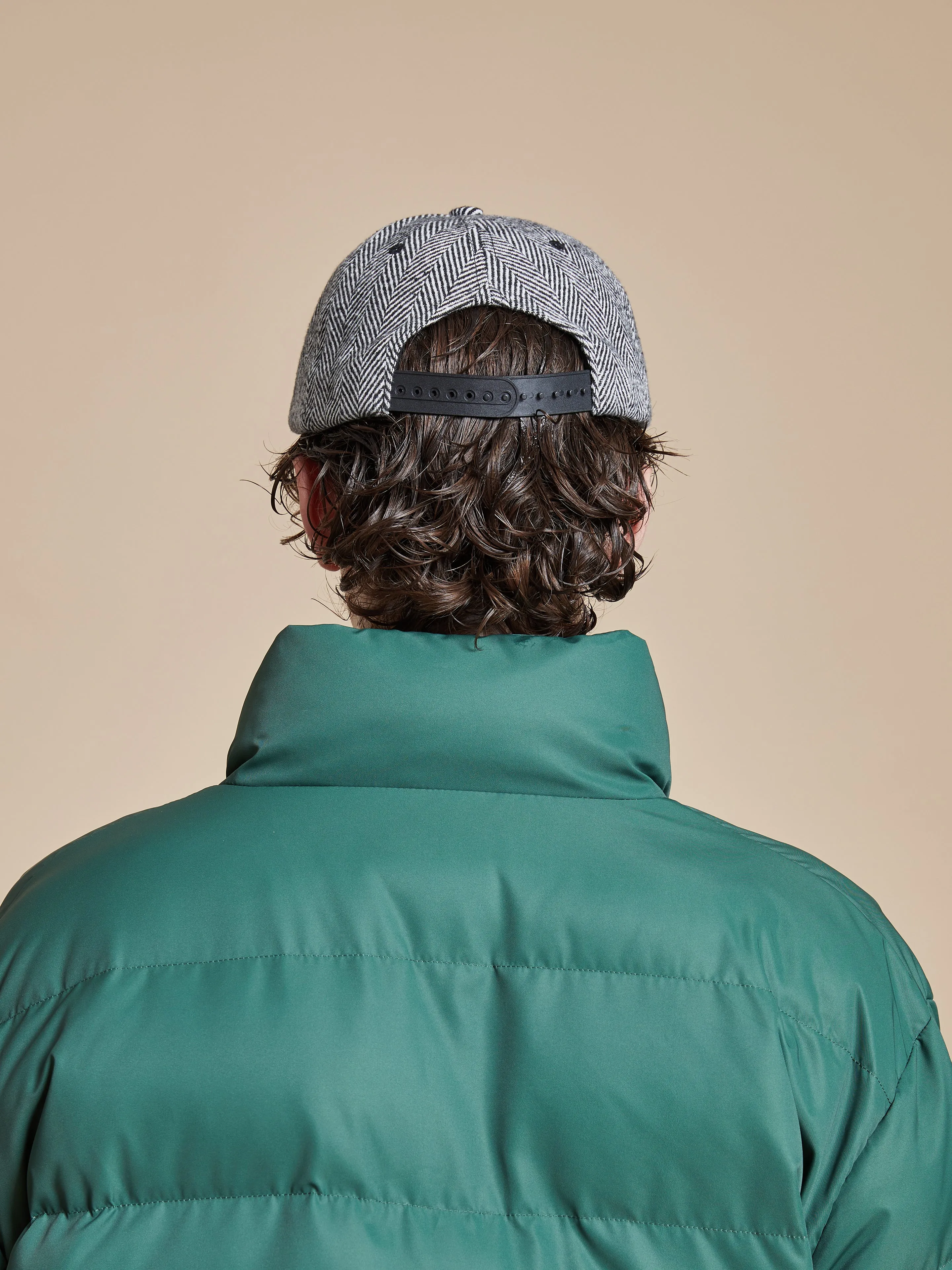 Herringbone Tweed Patch Cap