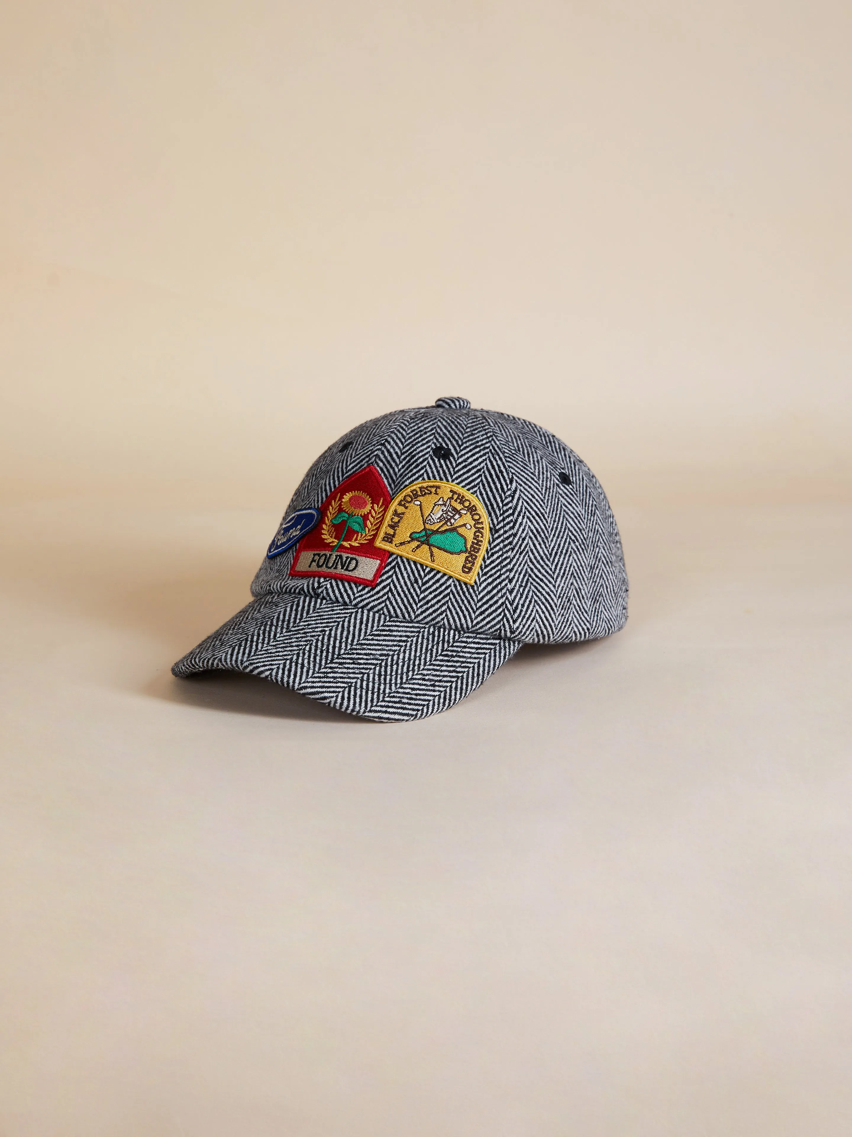 Herringbone Tweed Patch Cap