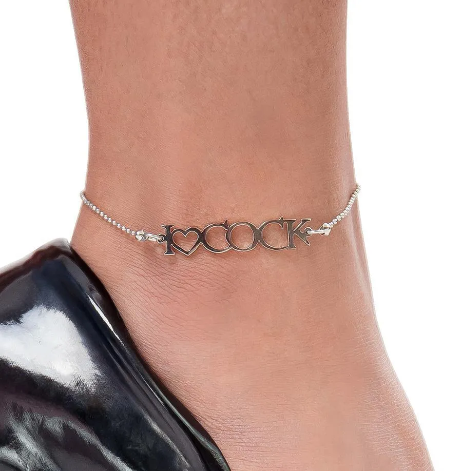 I Love Cock Ankle Chain