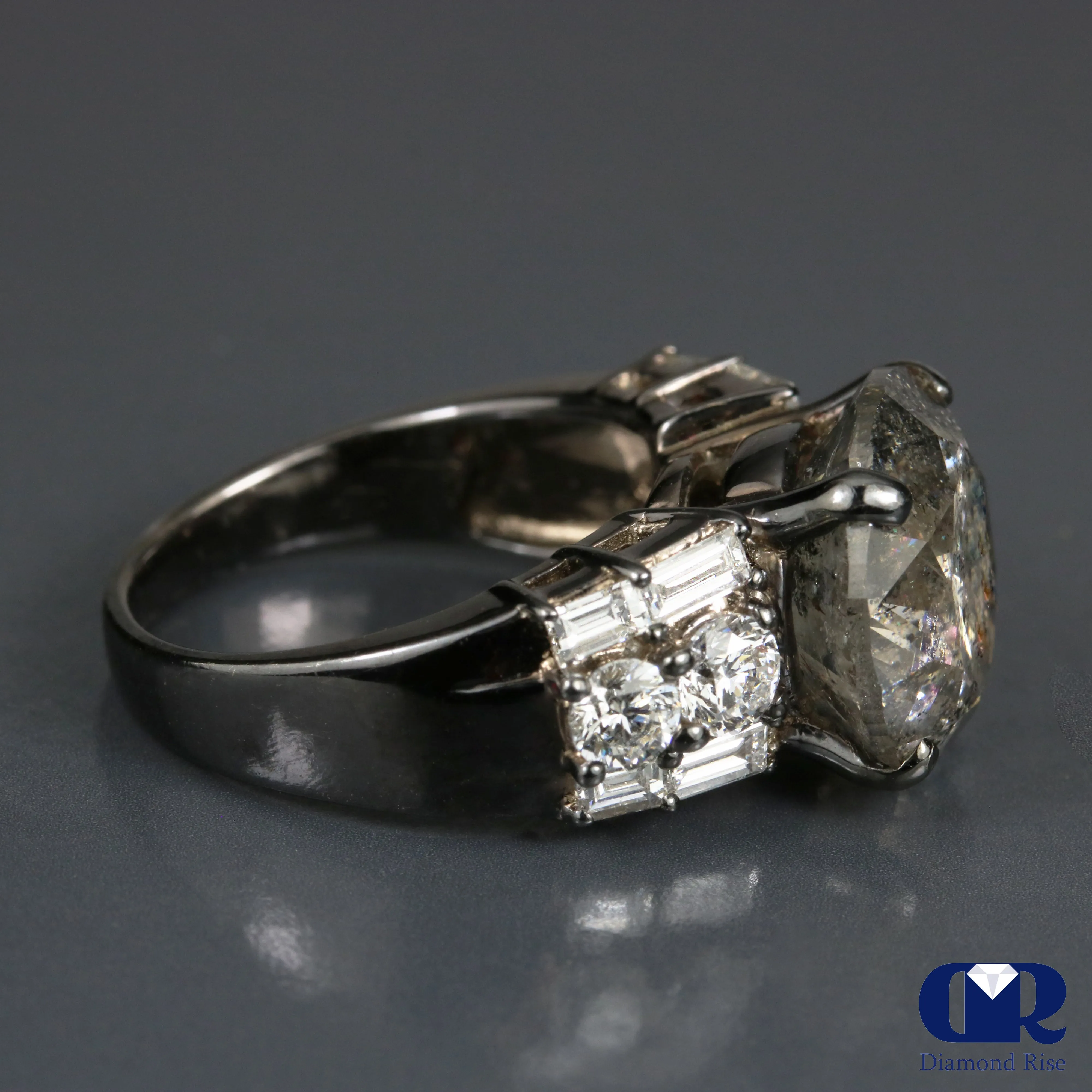 Large Natural 10.46 Carat Brown Diamond Engagement Ring In 18K Gold