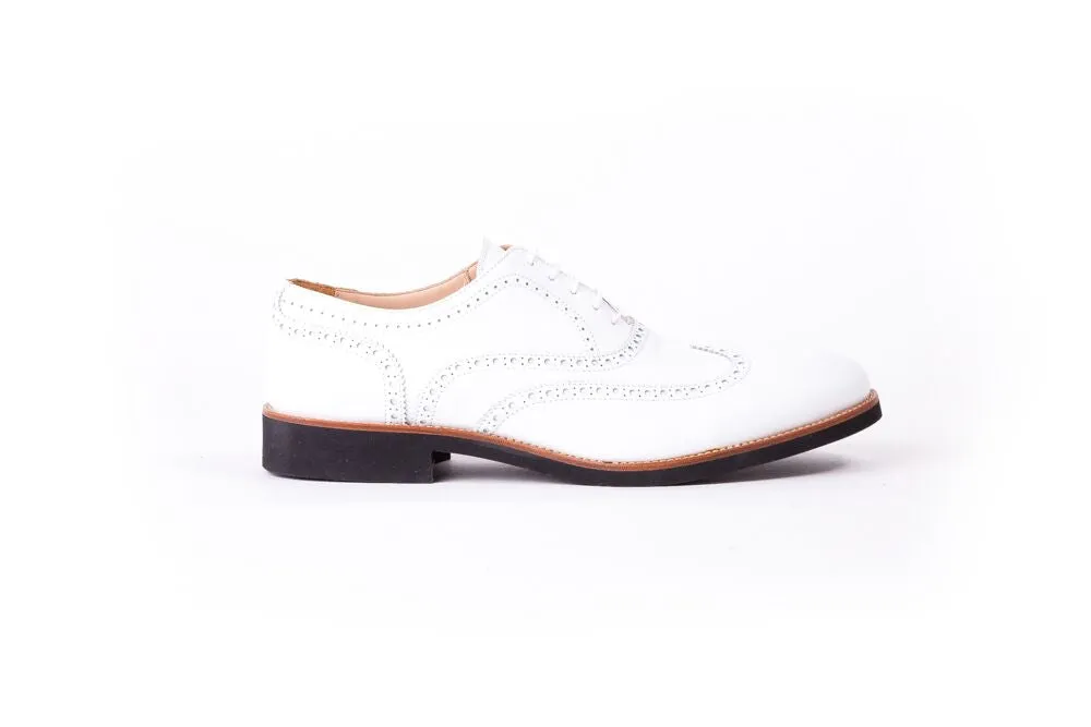 MEN'S WHITE & TAN WINGTIP ON BLACK SOLE (EX-27)