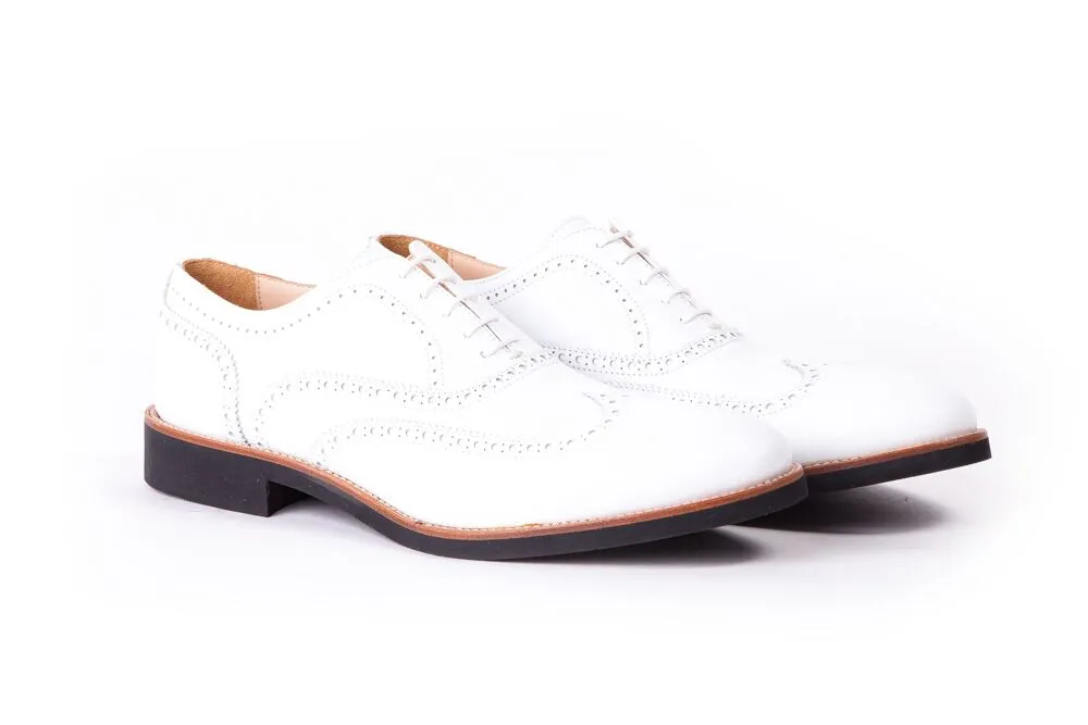 MEN'S WHITE & TAN WINGTIP ON BLACK SOLE (EX-27)