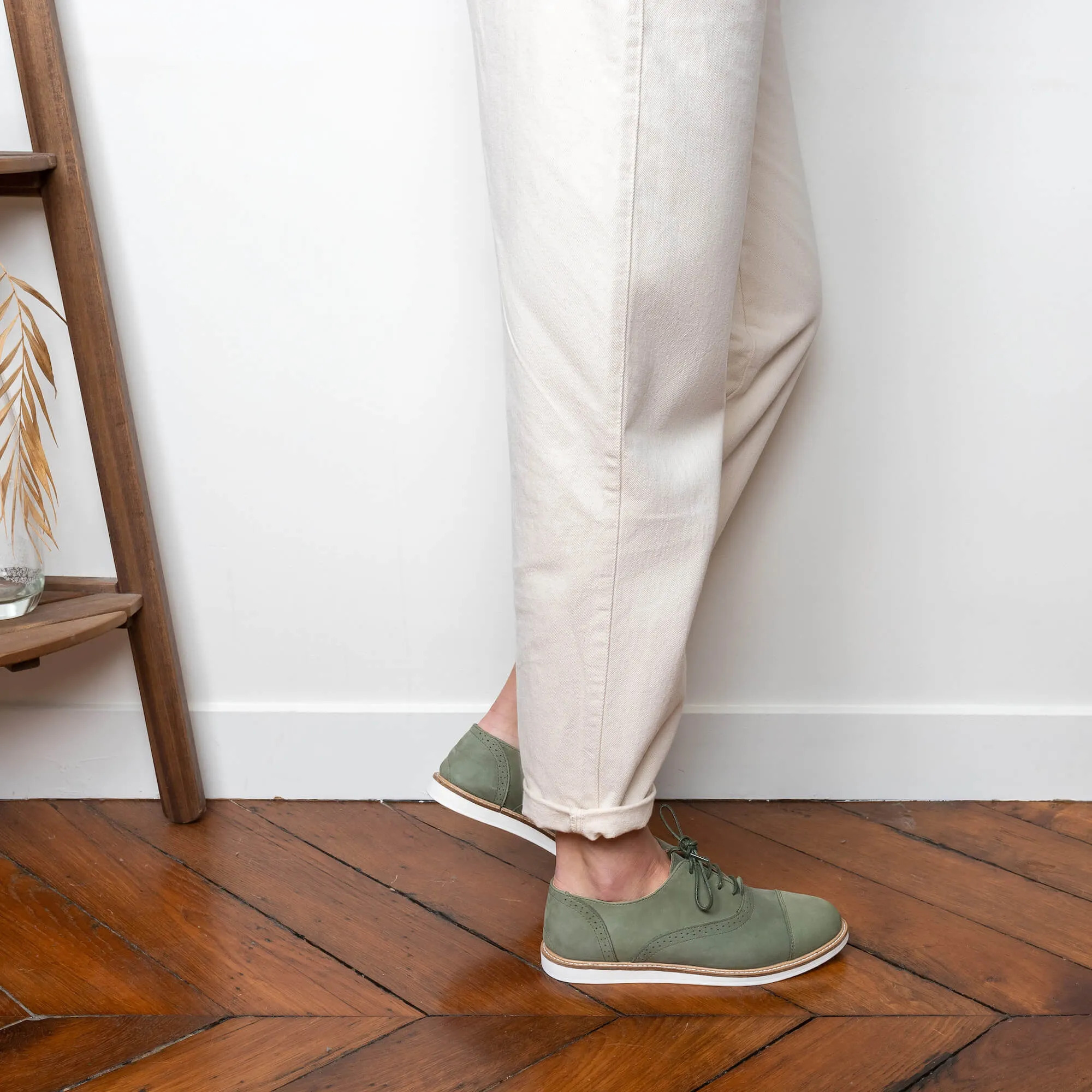 Miss Kiwi - Derbies Kaki en Cuir