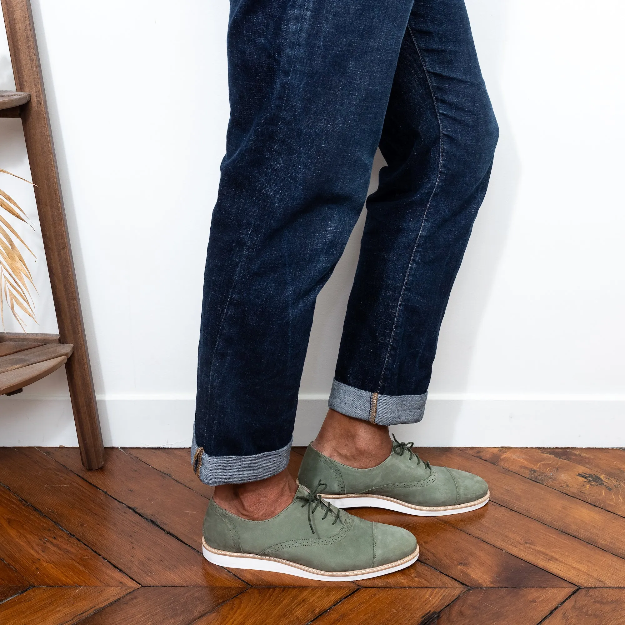 Miss Kiwi - Derbies Kaki en Cuir