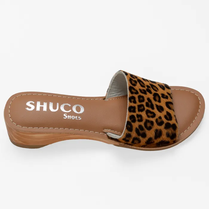 NADIA LEOPARD WEDGE HEEL SANDAL