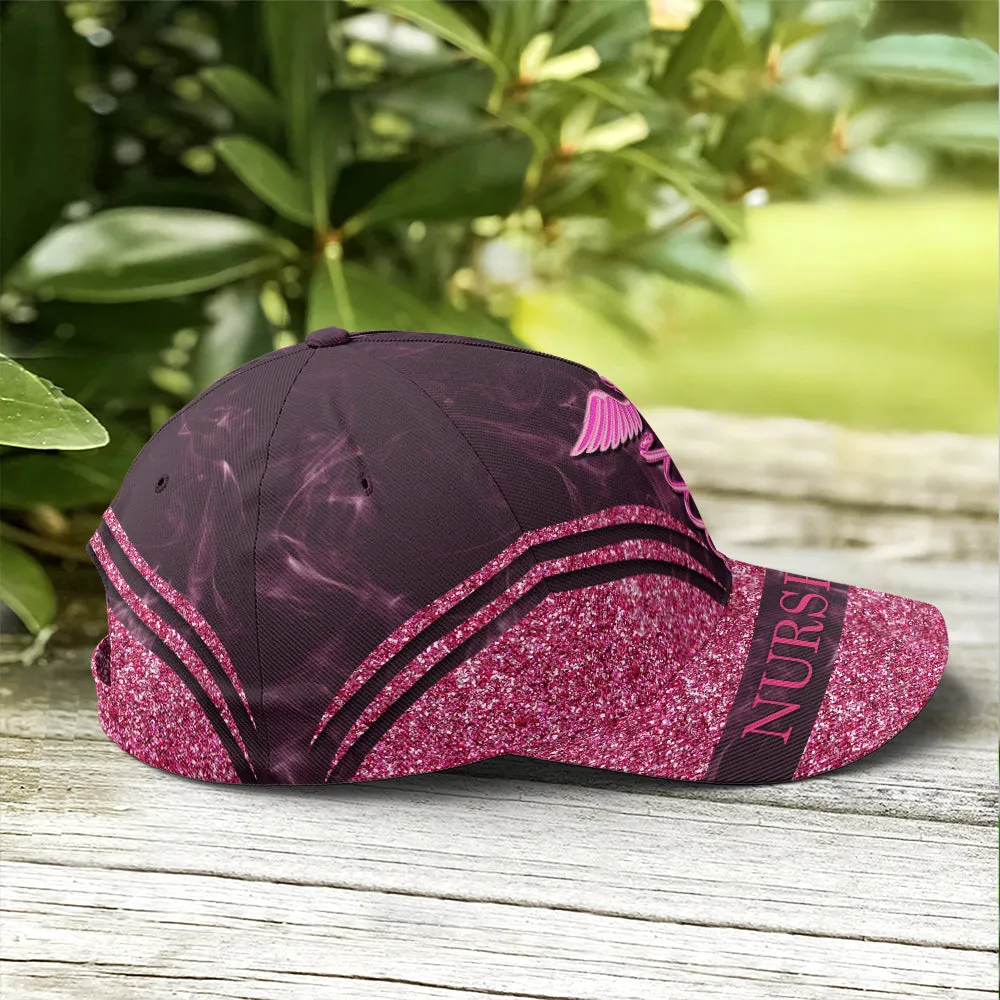 Nurse Life Pink Glitter Baseball Cap Coolspod